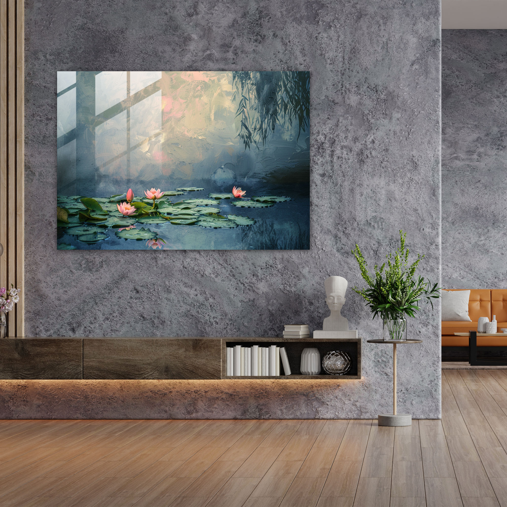 Claude Monet Water Lilies Glass Print - Claude Monet, Modern Art, Wall Decoration, Home Decoration