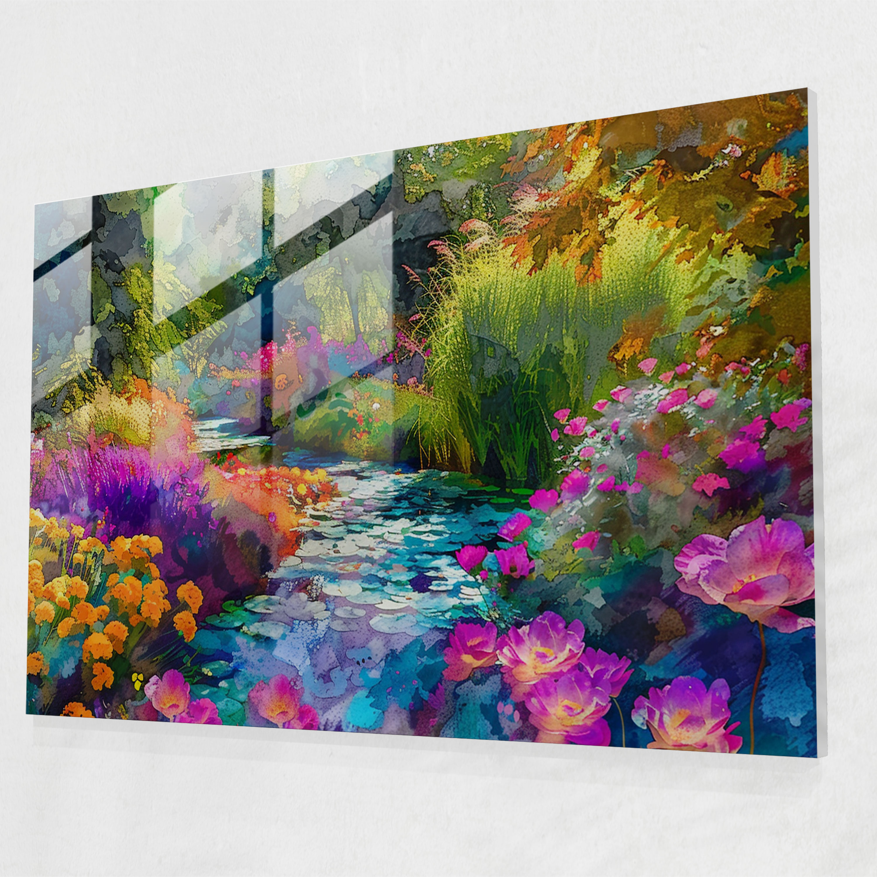 Impressionist Garden Glass Wall Art - Claude Monet, Glass Art, Wall Decoration, Impressionist Art