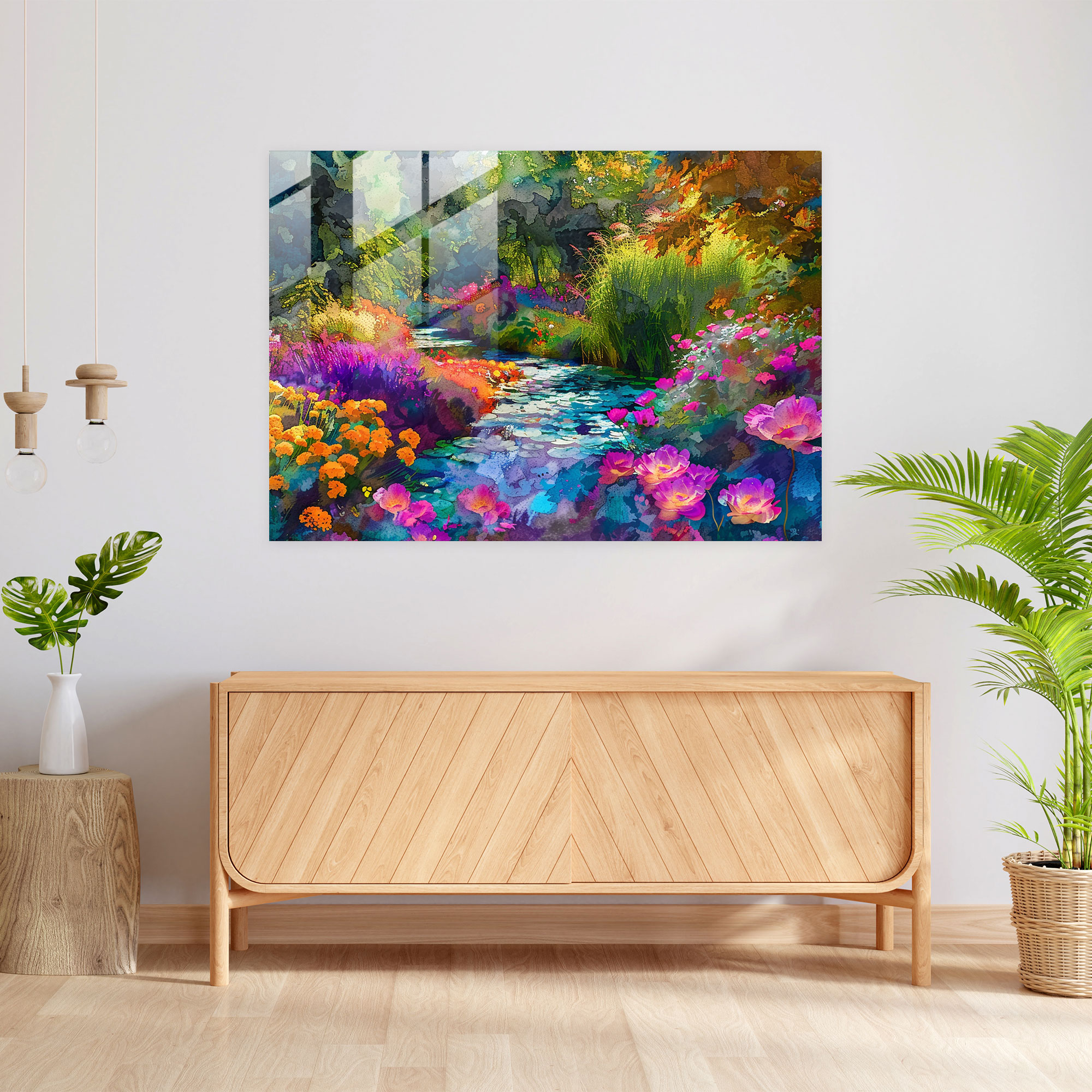Impressionist Garden Glass Wall Art - Claude Monet, Glass Art, Wall Decoration, Impressionist Art