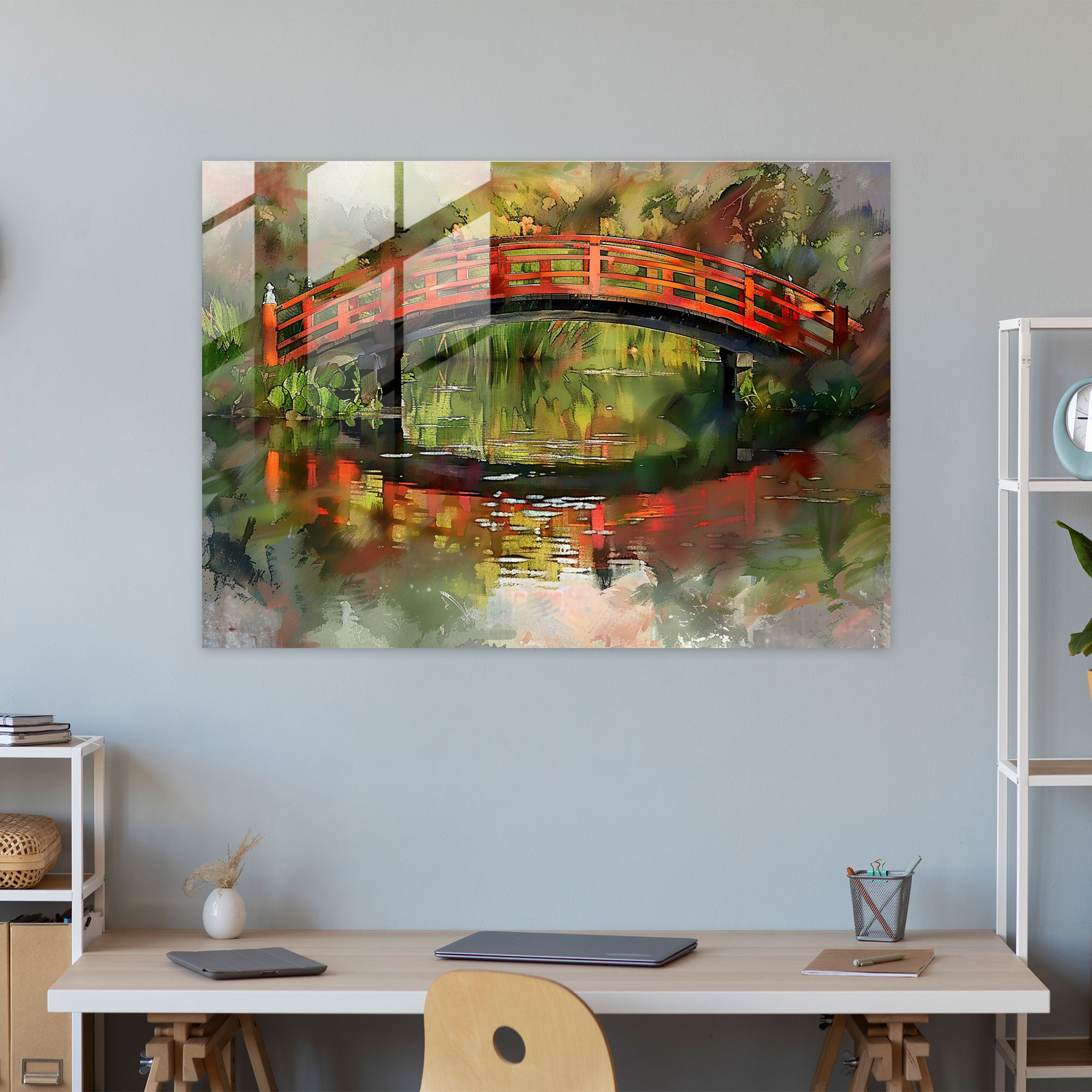 Japanese Bridge Glass Wall Art - Claude Monet, Modern Art, Glass Wall Art, Home Decoration