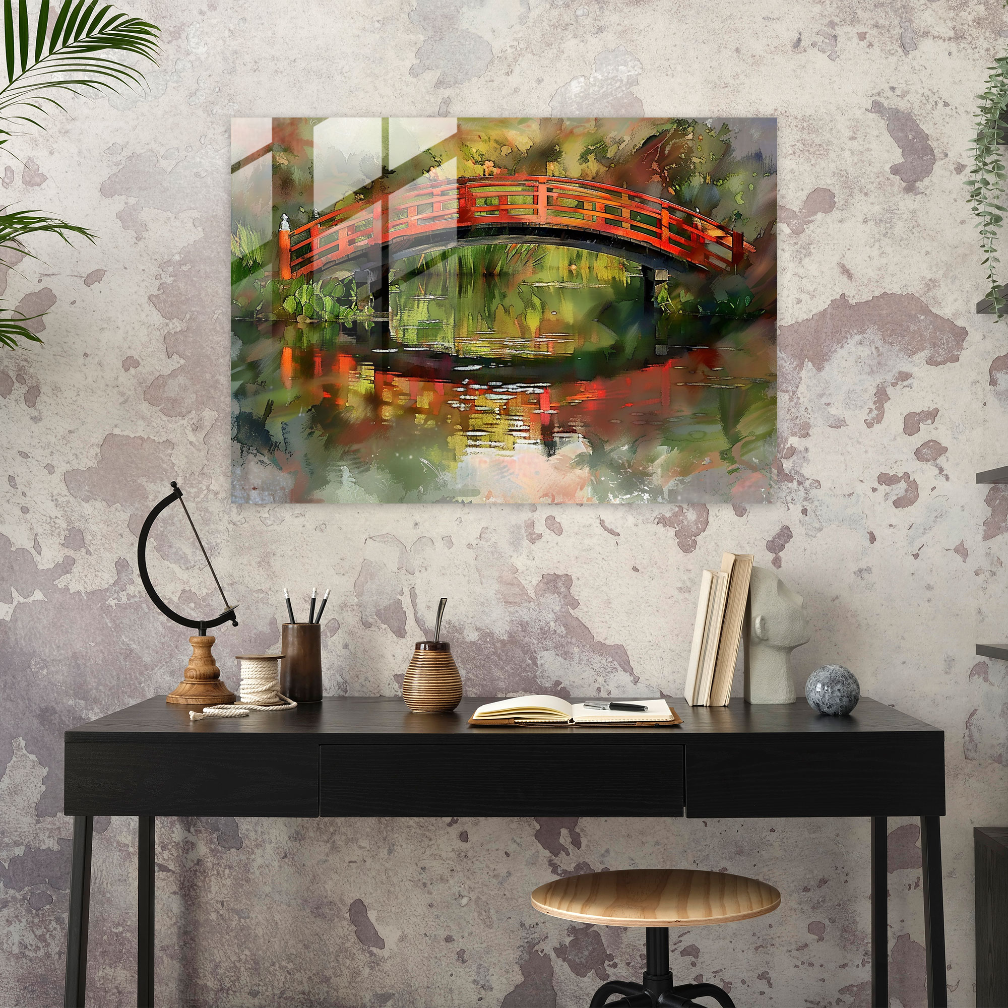 Japanese Bridge Glass Wall Art - Claude Monet, Modern Art, Glass Wall Art, Home Decoration