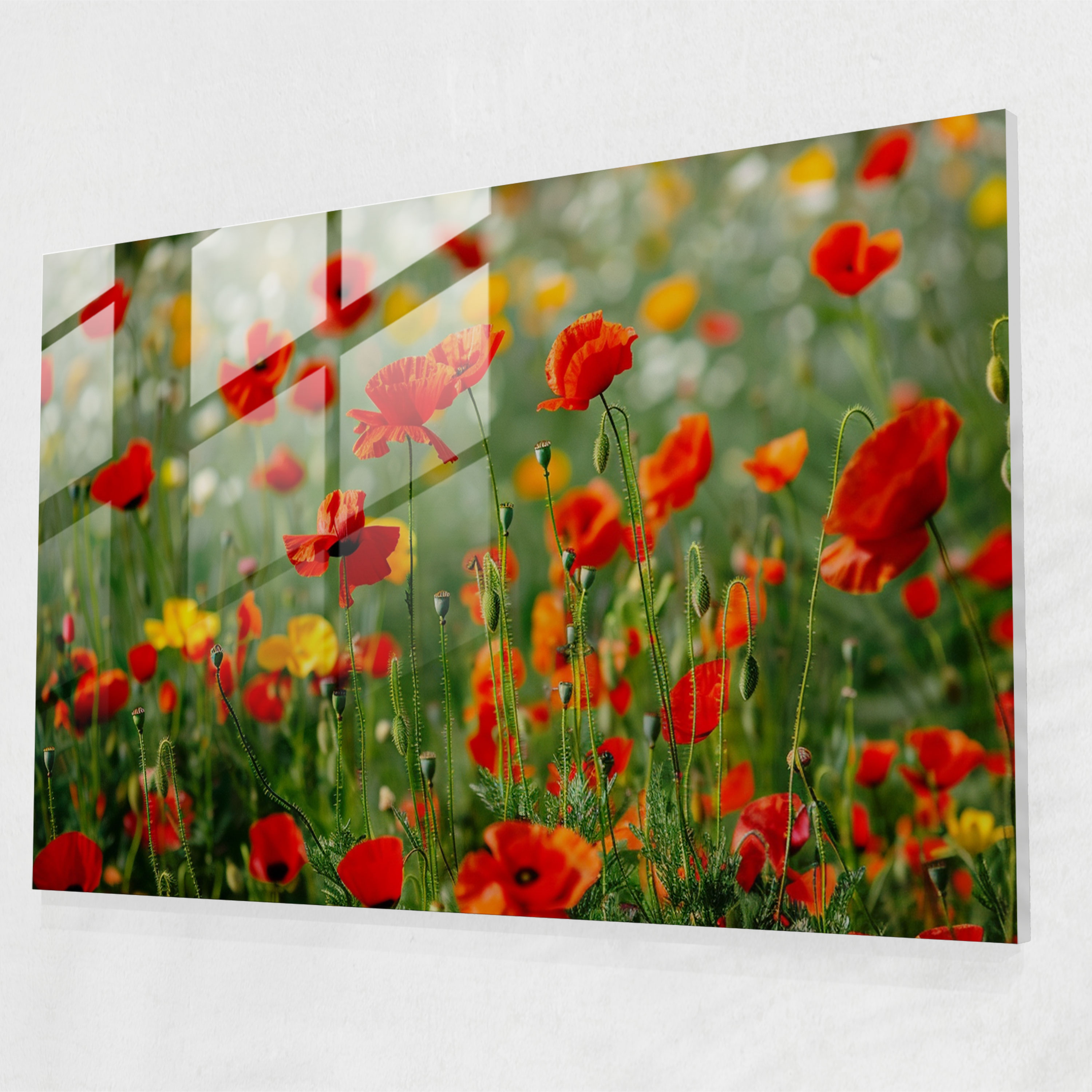 Poppy Field Glass Print - Claude Monet, Wall Decoration, Claude Monet, Glass Print