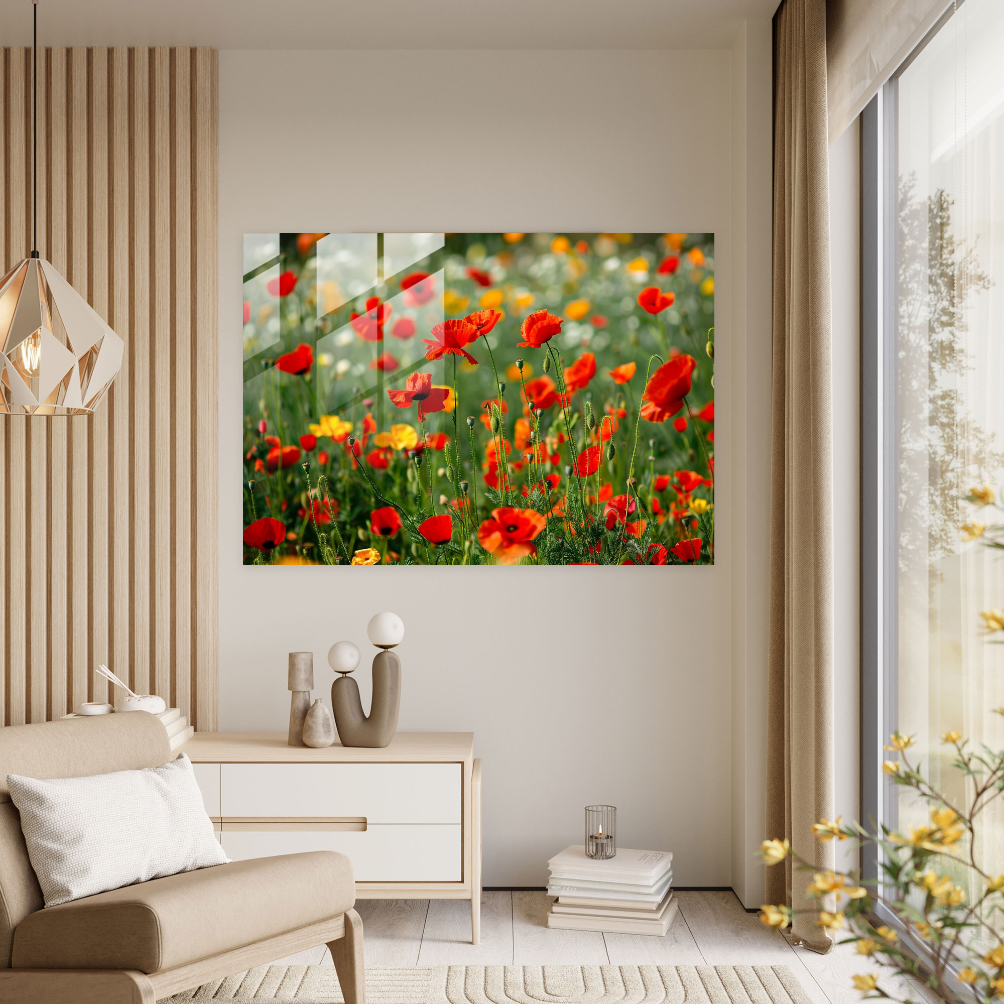 Poppy Field Glass Print - Claude Monet, Wall Decoration, Claude Monet, Glass Print