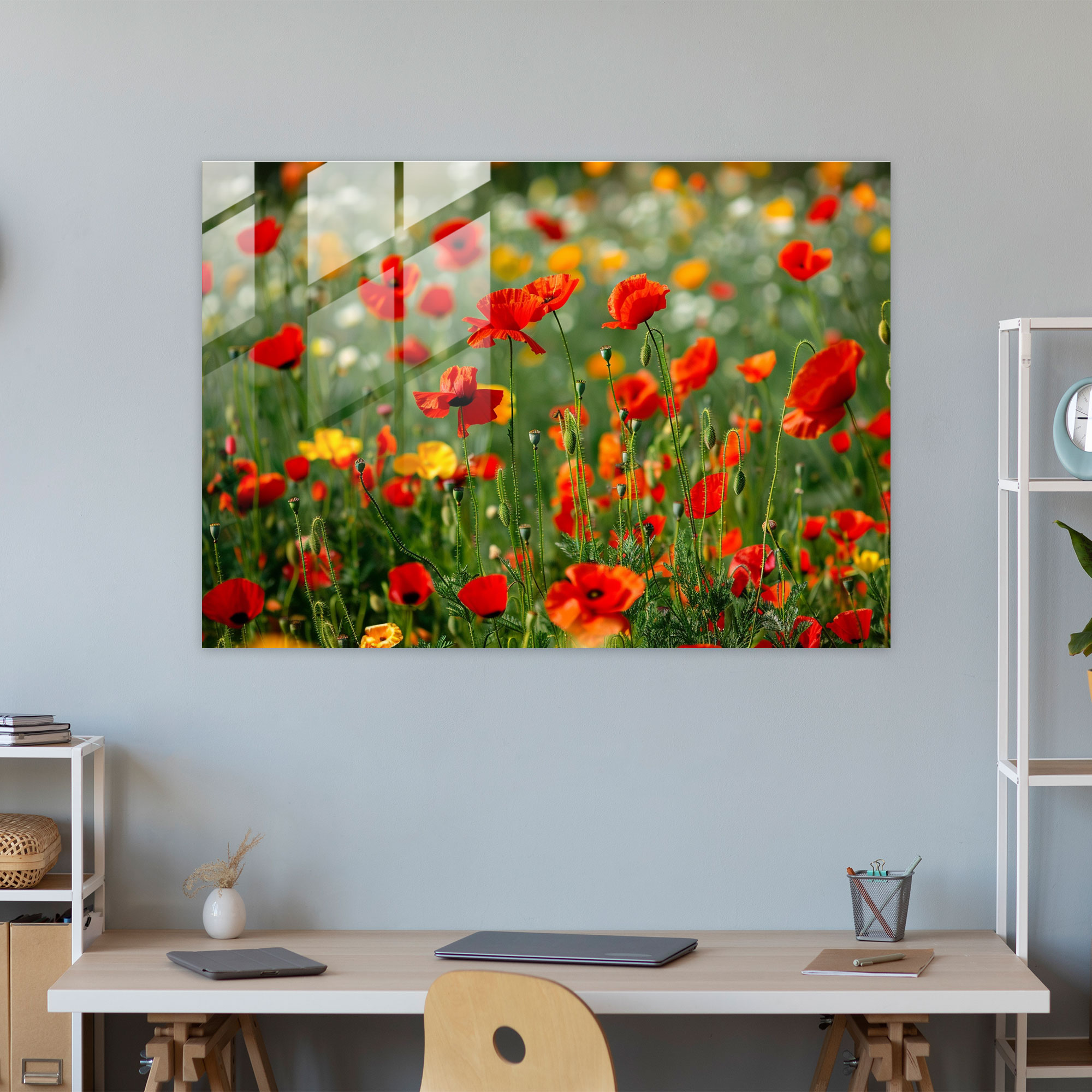 Poppy Field Glass Print - Claude Monet, Wall Decoration, Claude Monet, Glass Print