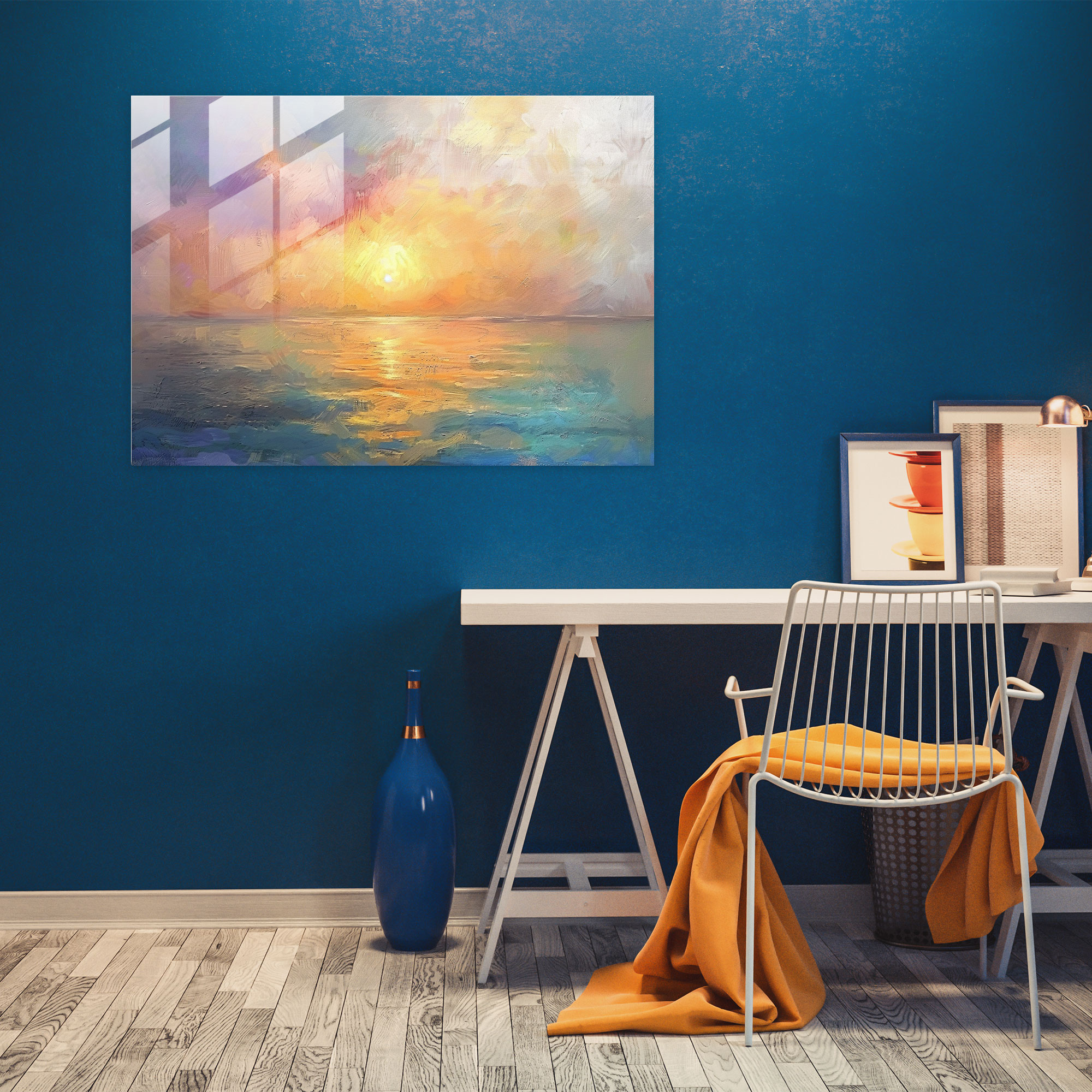 Sunrise Over The Sea Glass Print - Claude Monet, Claude Monet, Seascape, Wall Decoration