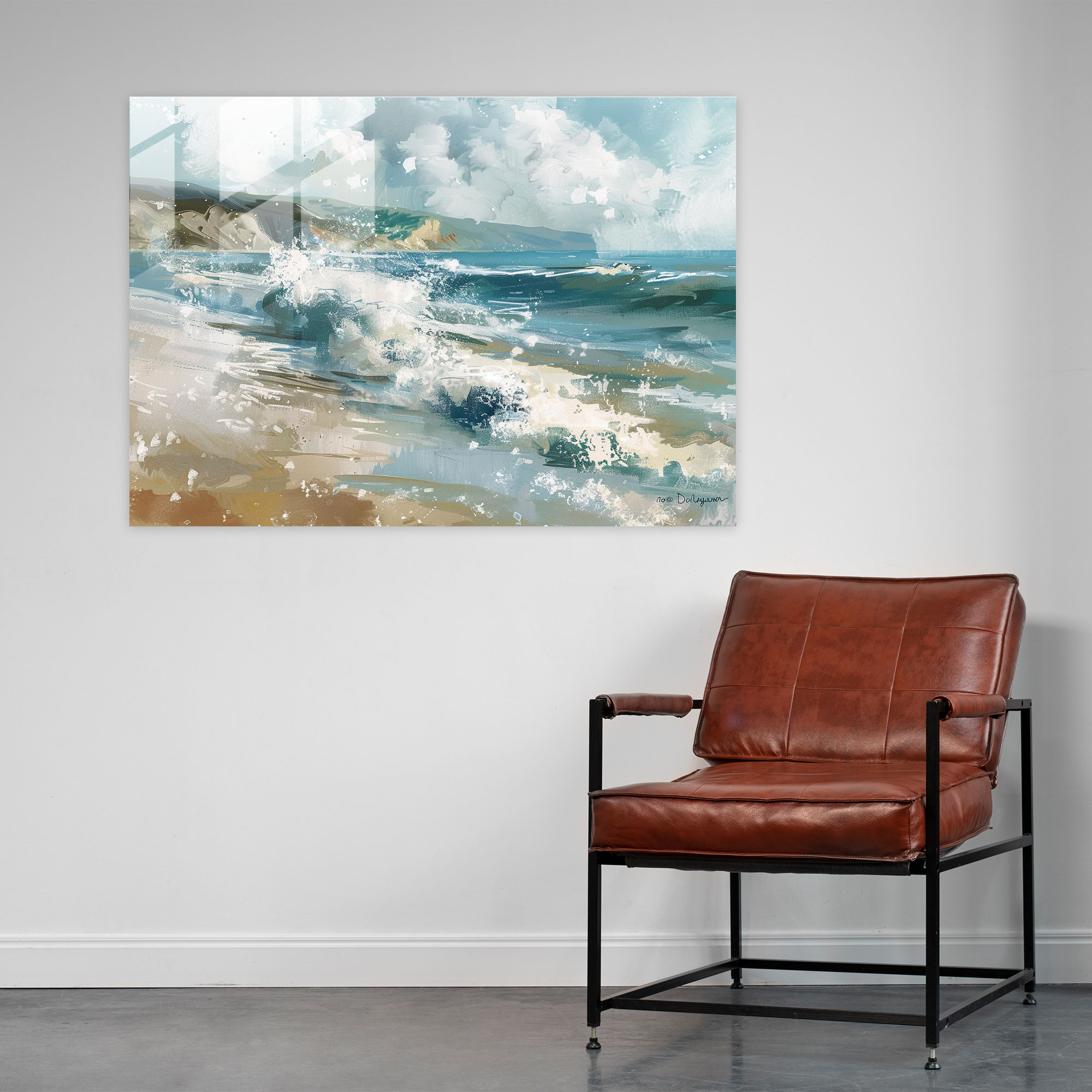 Seaside Waves Glass Print - Claude Monet, Glass Wall Art, Crashing Waves, Glass Art