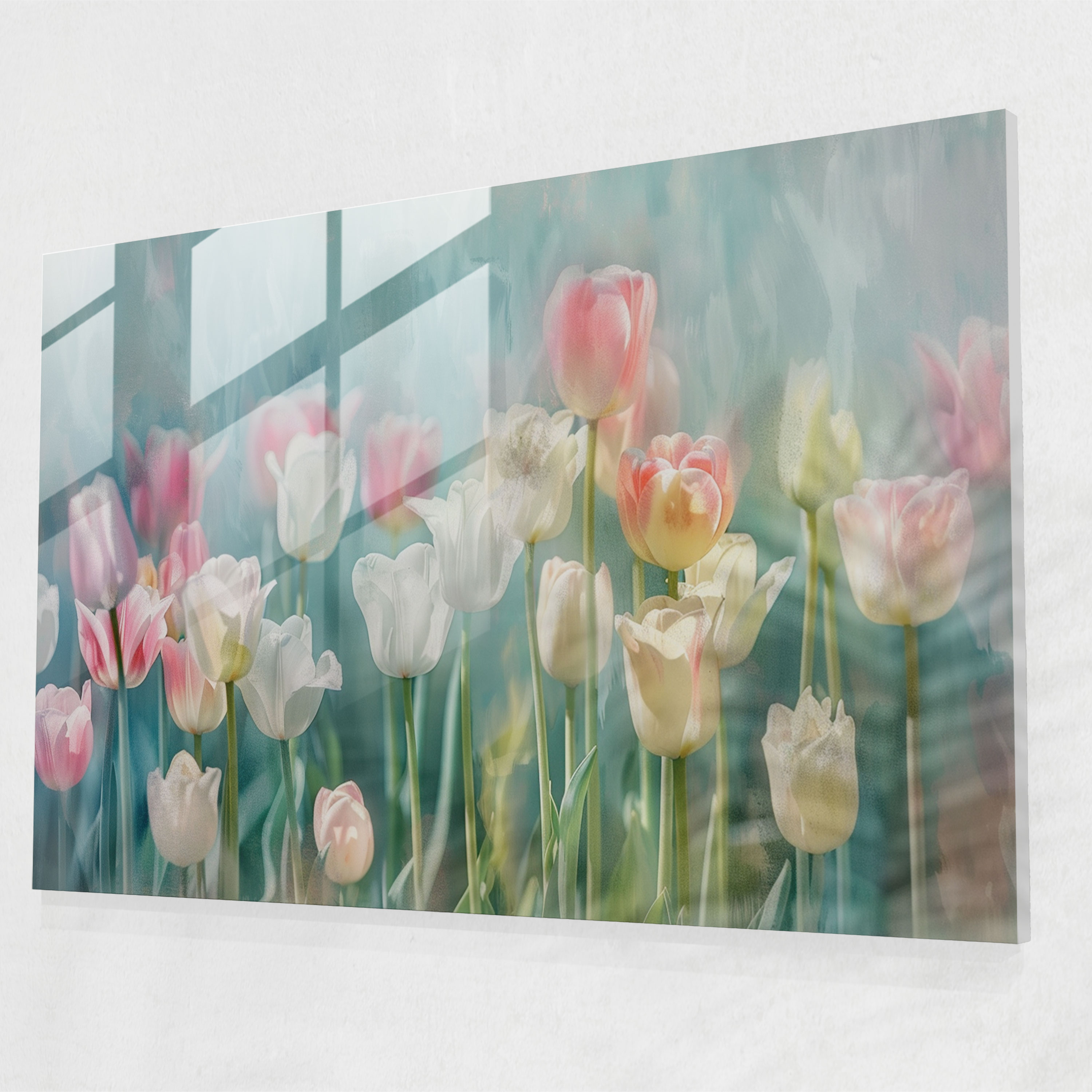 Tulip Field Glass Print - Claude Monet, Glass Wall Art, Home Decoration, Tulip Field