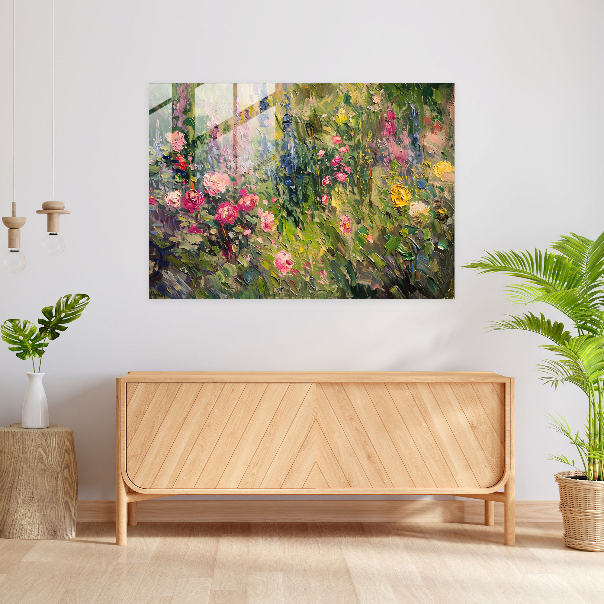 Claude Monet Glass Art - Summer Blooms In A French Garden - Claude Monet, Modern Art, Summer Blooms, Claude Monet