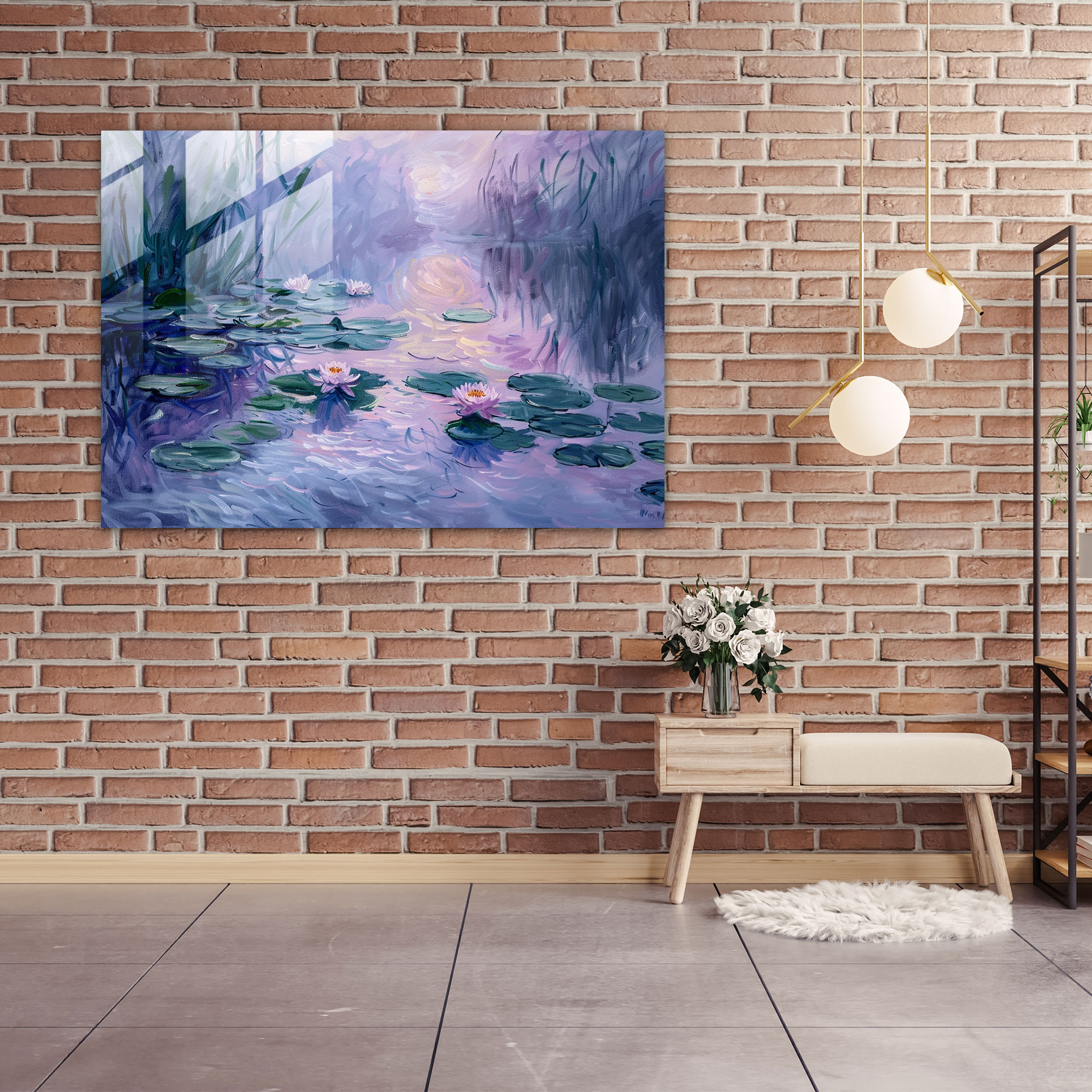 Claude Monet Water Lilies Glass Print - Claude Monet, Glass Art, Wall Decoration, Home Decoration