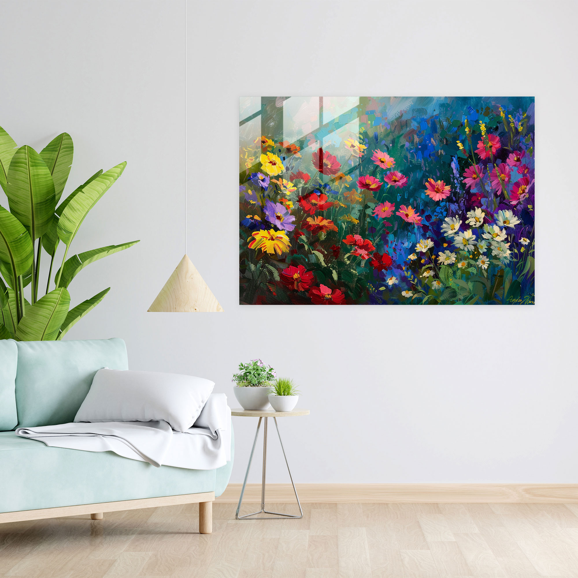 Claude Monet Garden Scene Glass Print - Claude Monet, Home Decoration, Claude Monet, Glass Print