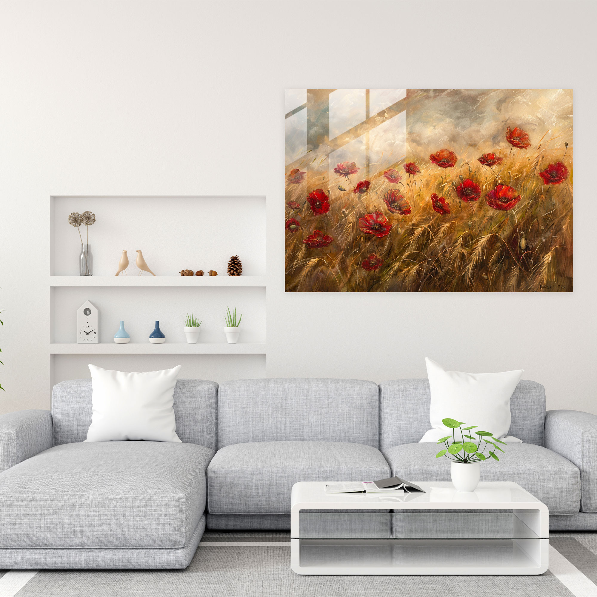 Claude Monet Wheat Field Glass Wall Art - Claude Monet, Glass Wall Art, Modern Art, Wall Decoration