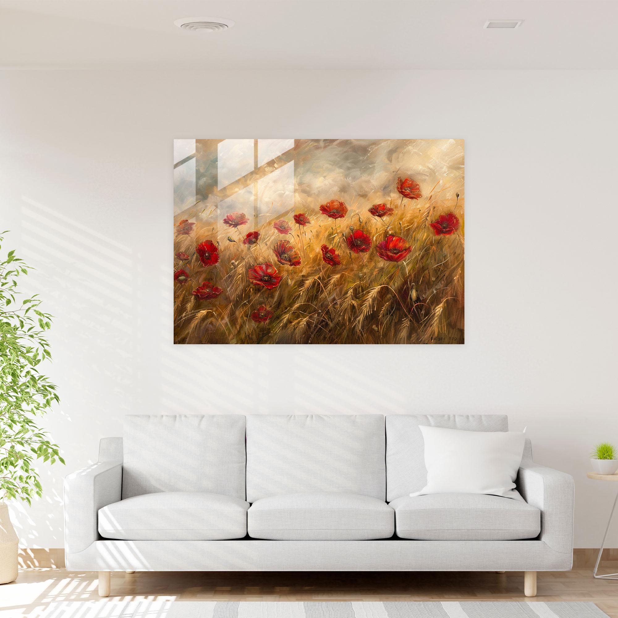 Claude Monet Wheat Field Glass Wall Art - Claude Monet, Glass Wall Art, Modern Art, Wall Decoration