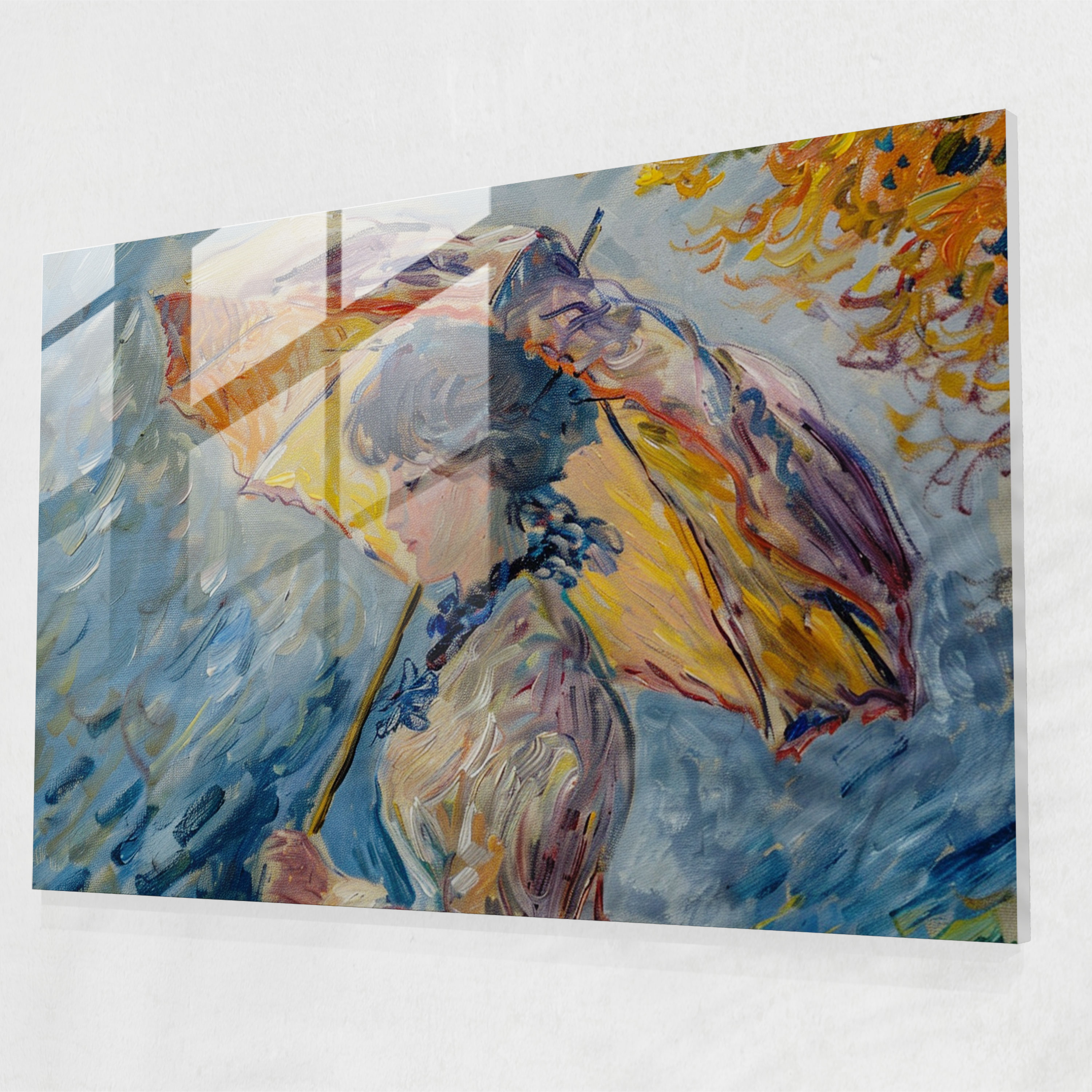 Claude Monet Woman With A Parasol Glass Wall Art - Claude Monet, Claude Monet, Glass Wall Art, Home Decoration