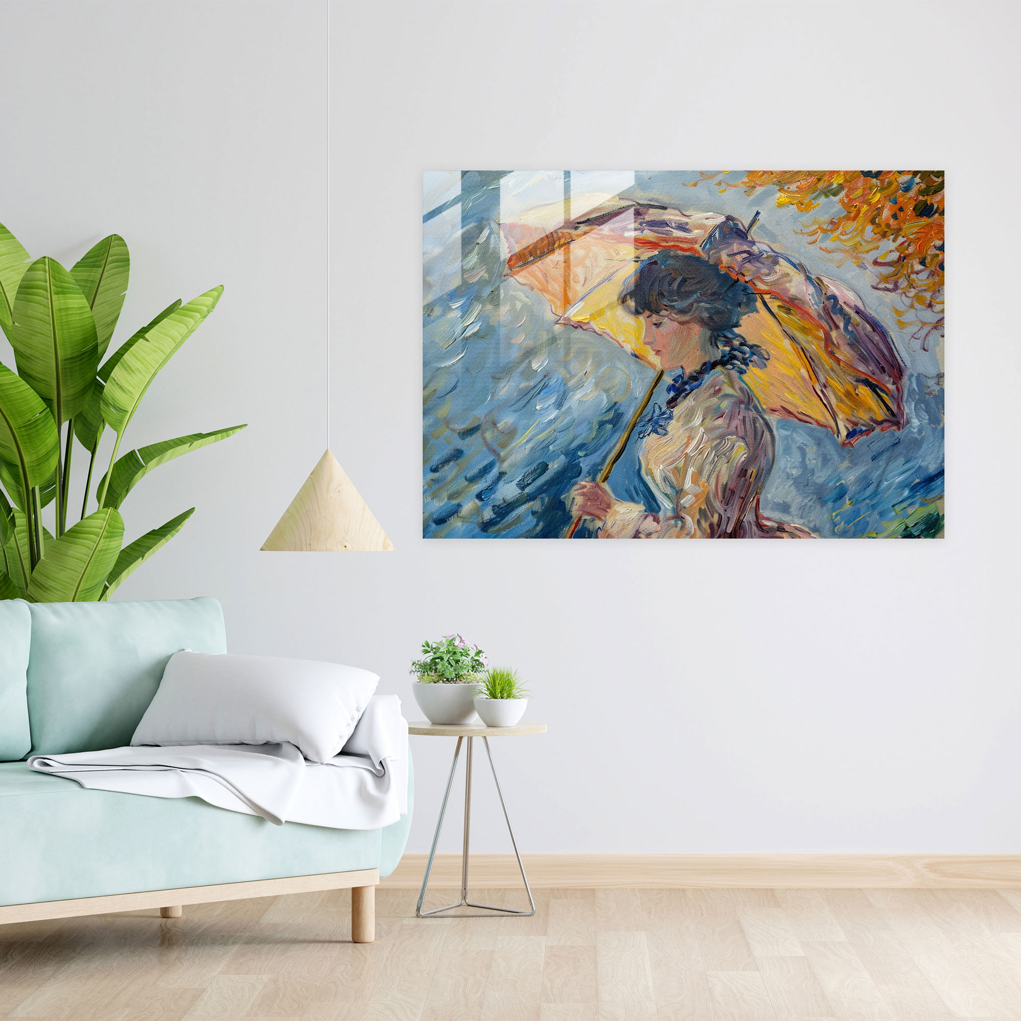 Claude Monet Woman With A Parasol Glass Wall Art - Claude Monet, Claude Monet, Glass Wall Art, Home Decoration