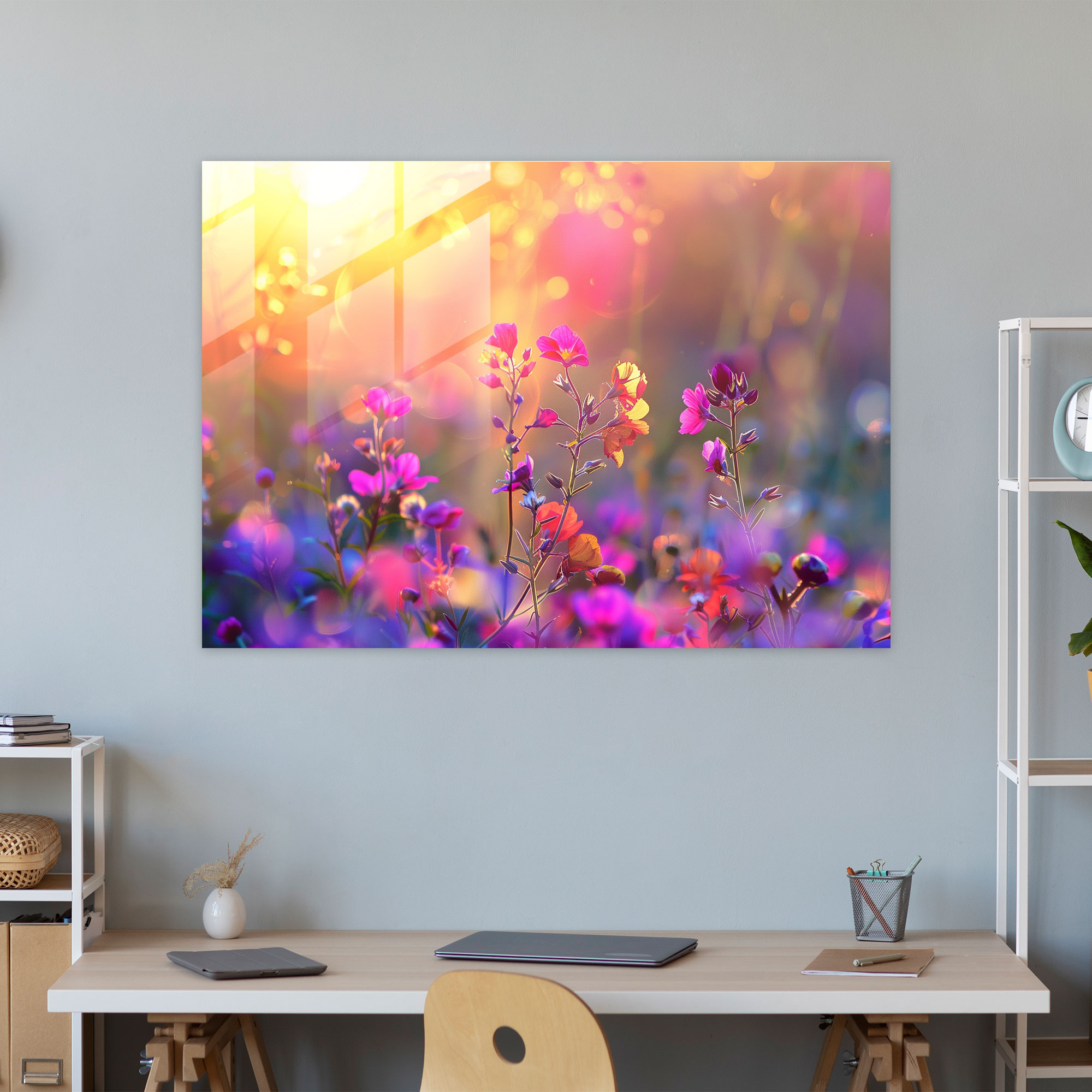 Claude Monet Glass Print - Sunset In The Garden - Claude Monet, Glass Wall Art, Modern Art, Home Decoration
