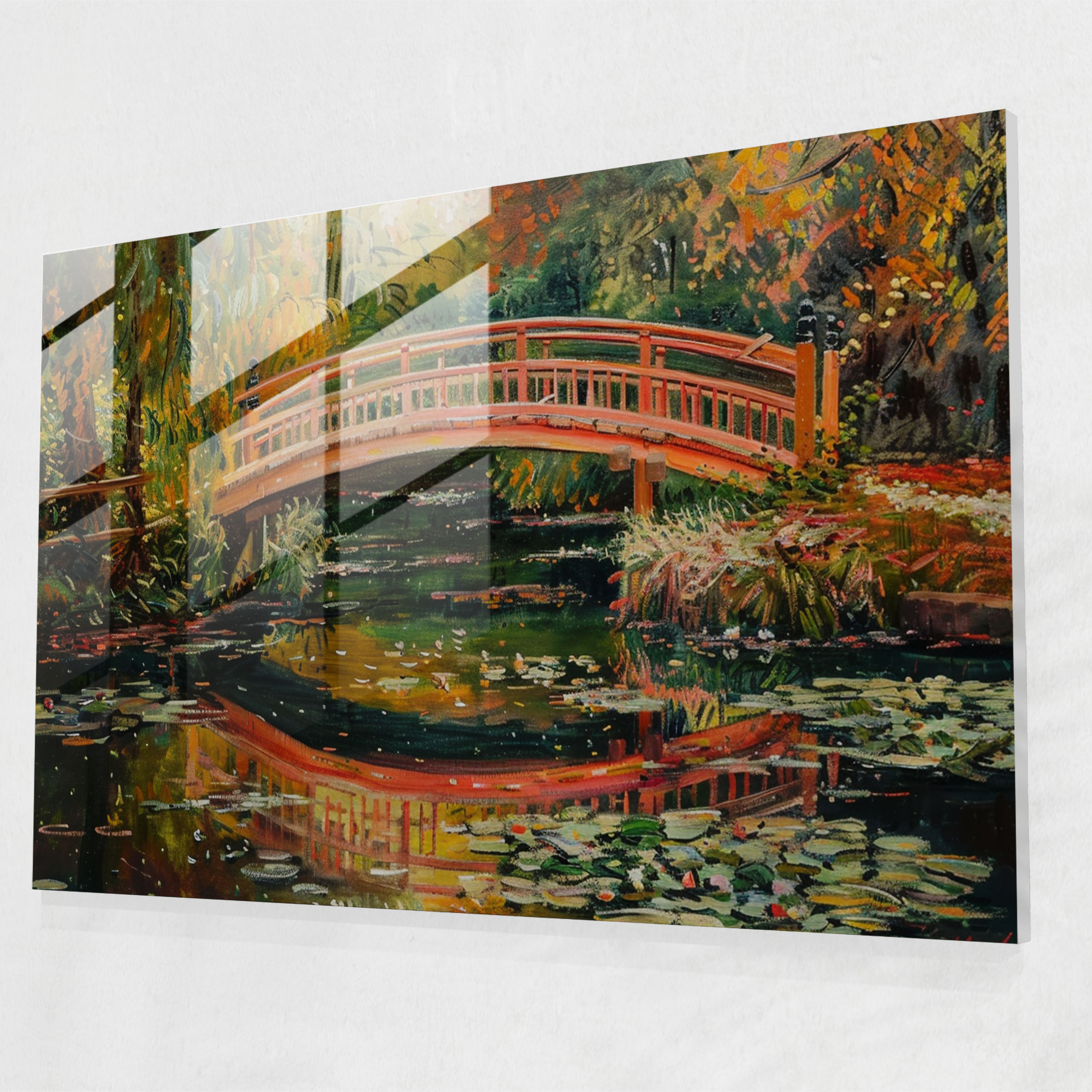 Claude Monet Home Decoration - Japanese Bridge In Spring - Claude Monet, Glass Art, Wall Decoration, Glass Wall Art