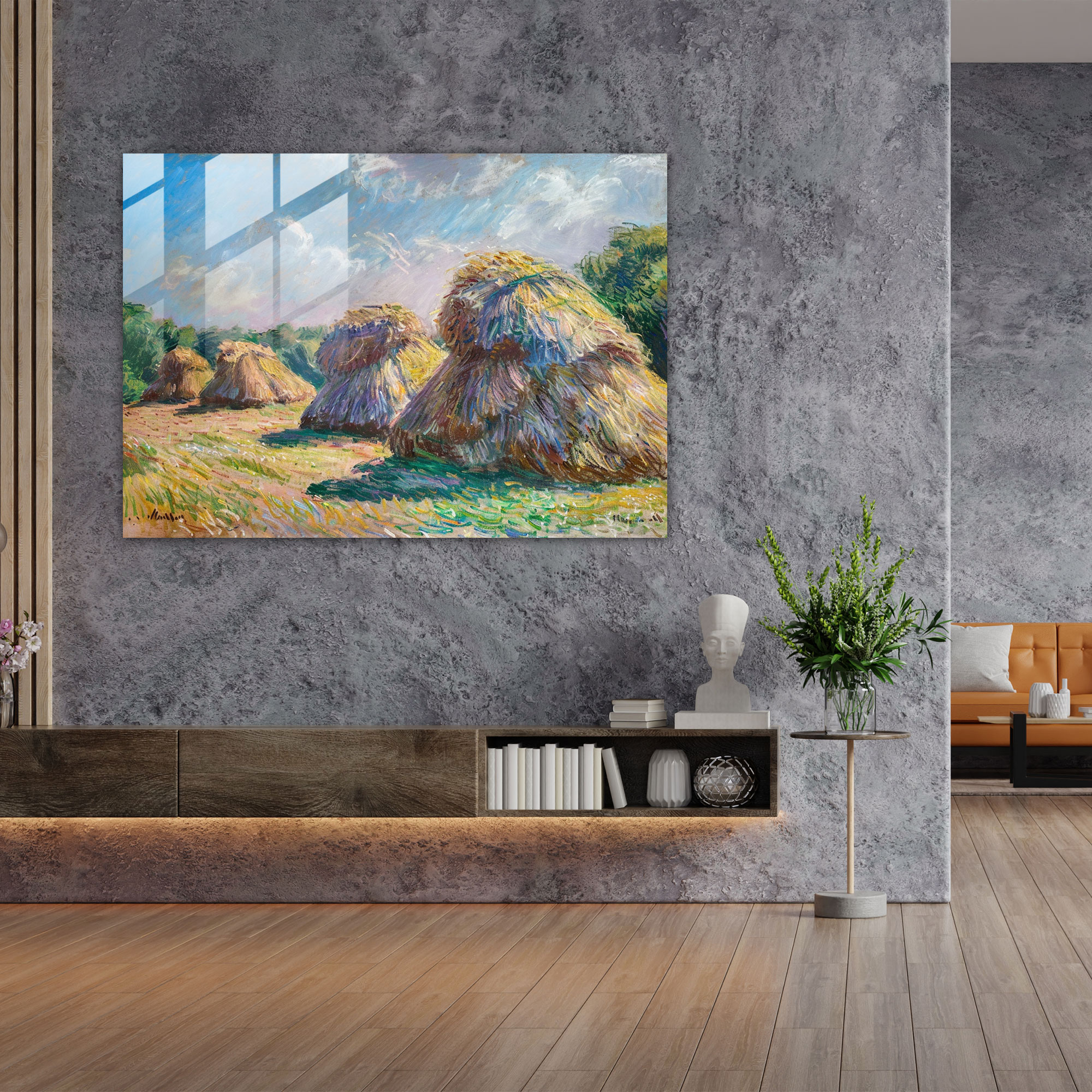 Claude Monet Wall Decoration - Haystacks At Sunset - Claude Monet, Wall Decoration, Claude Monet, Home Decoration