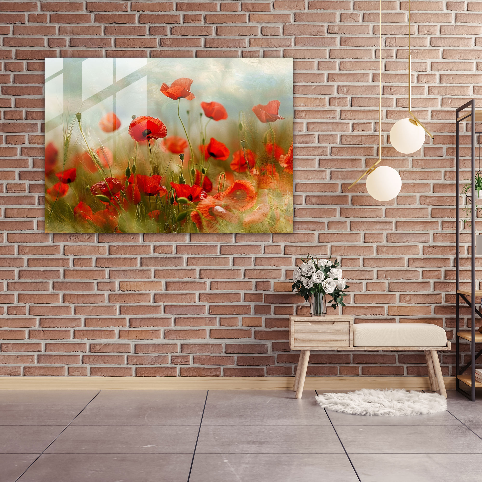 Claude Monet Modern Art - Field Of Poppies In Bloom - Claude Monet, Glass Wall Art, Wall Decoration, Glass Print