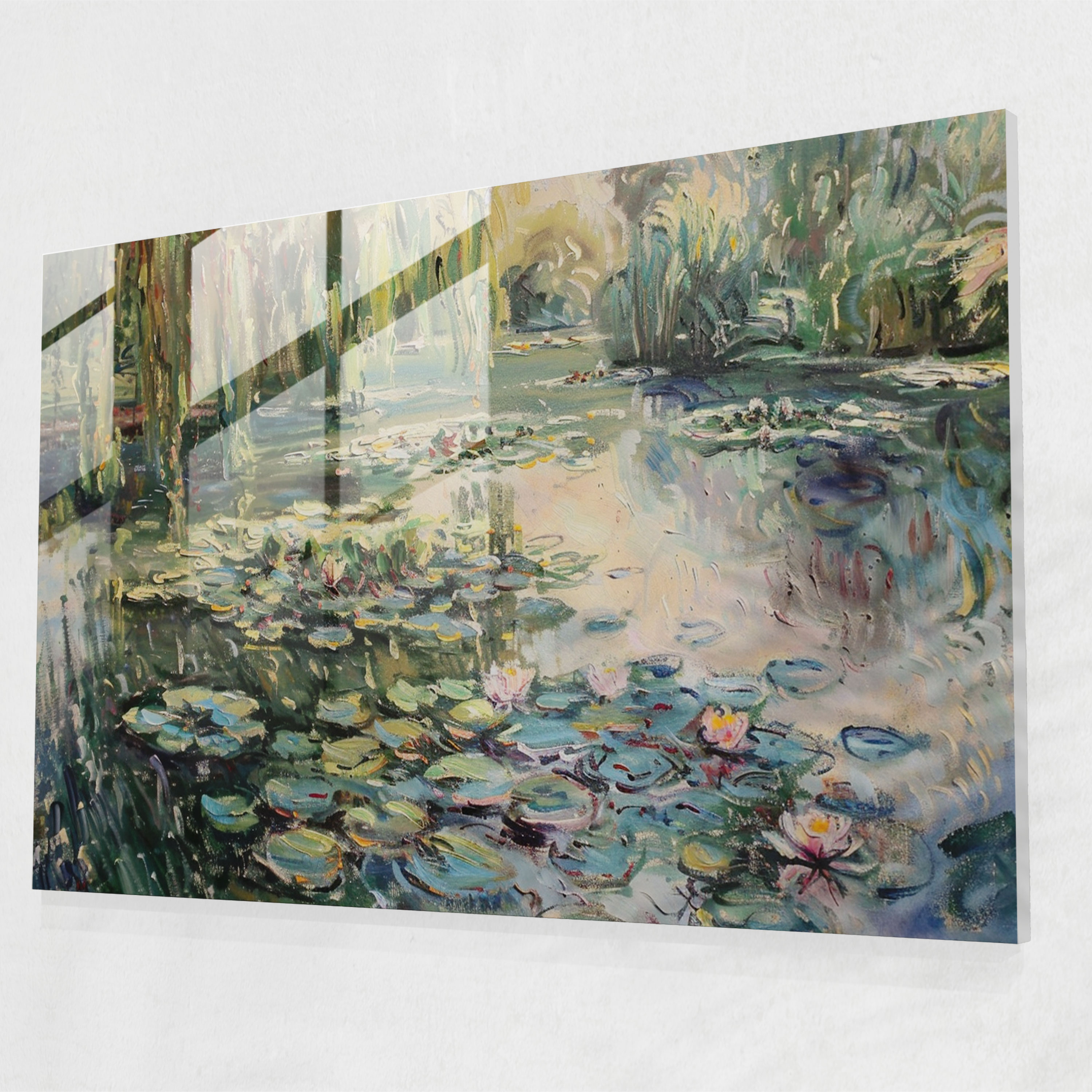 Claude Monet Glass Print - Calm Garden Scene - Claude Monet, Calm, Modern Art, Glass Wall Art