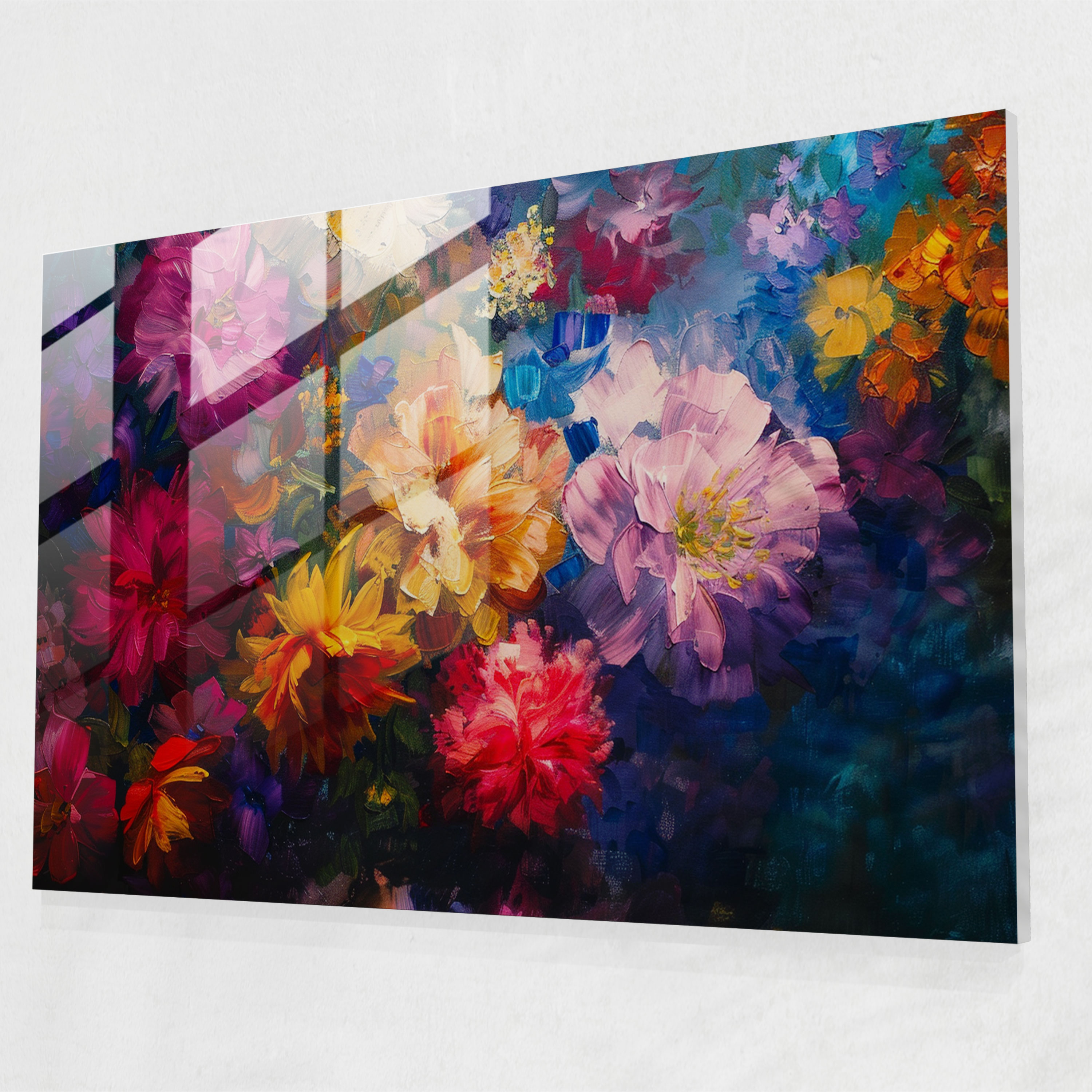 Claude Monet Glass Wall Art - Vibrant Floral Blooms - Claude Monet, Floral, Colorful, Glass Art