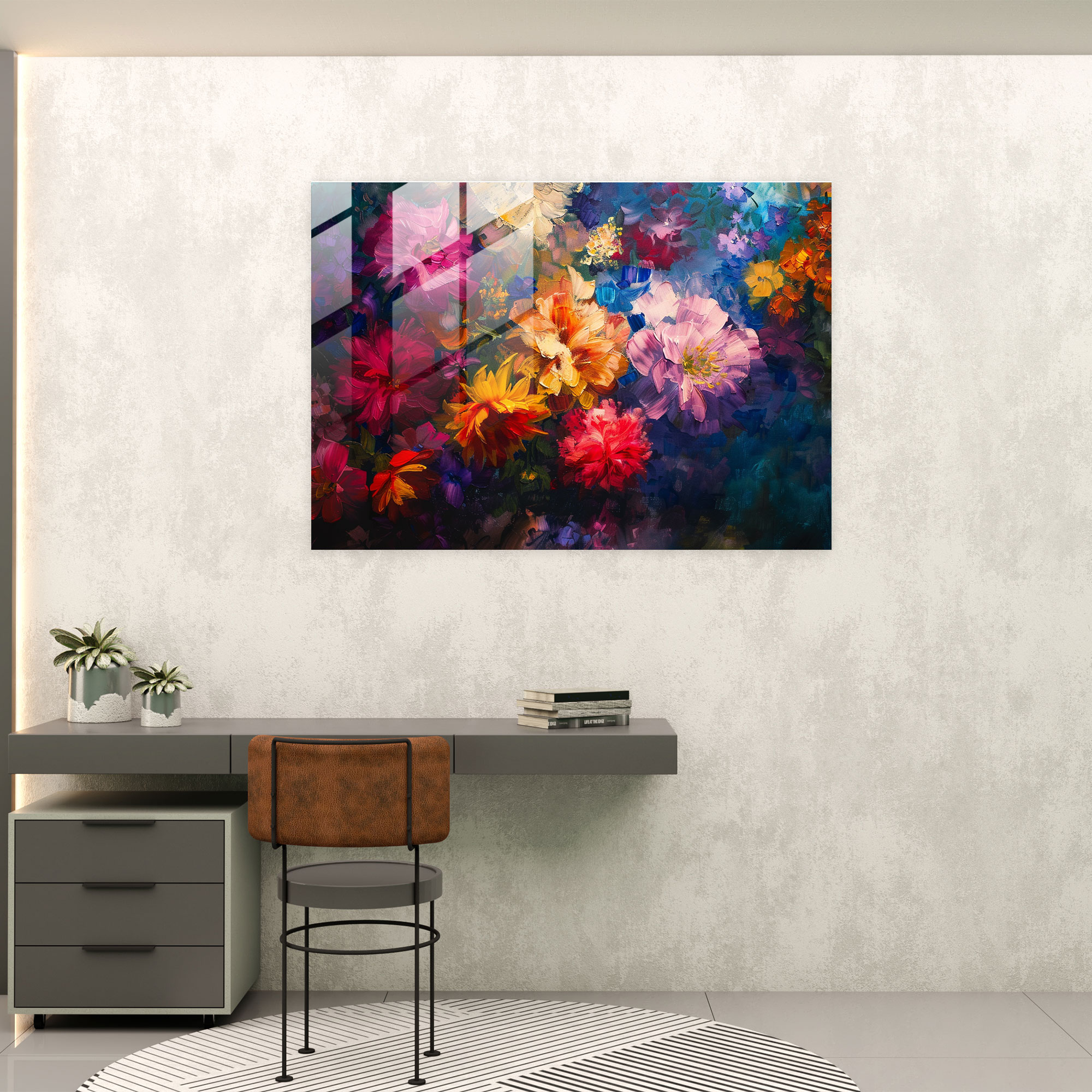 Claude Monet Glass Wall Art - Vibrant Floral Blooms - Claude Monet, Floral, Colorful, Glass Art