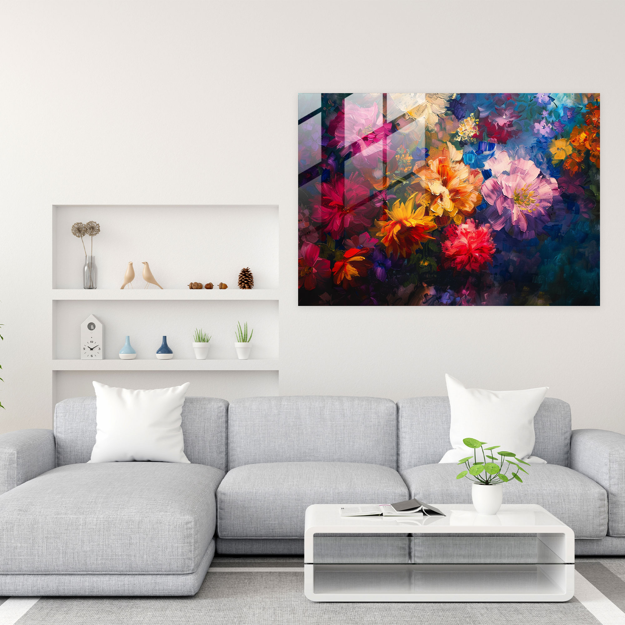 Claude Monet Glass Wall Art - Vibrant Floral Blooms - Claude Monet, Floral, Colorful, Glass Art