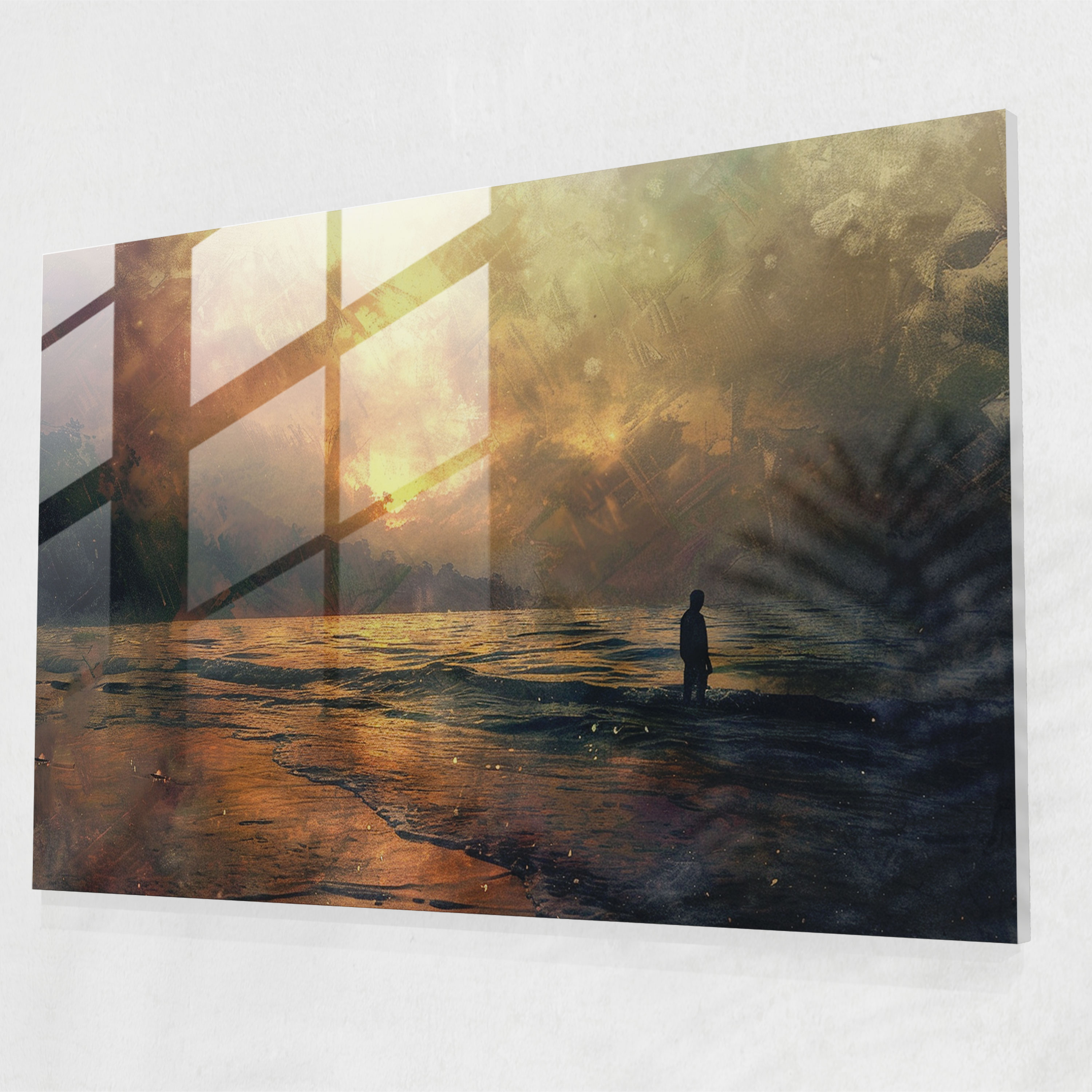 Claude Monet Glass Wall Art - Dreamy Seaside Scene - Claude Monet, Glass Art, Water, Glass Wall Art