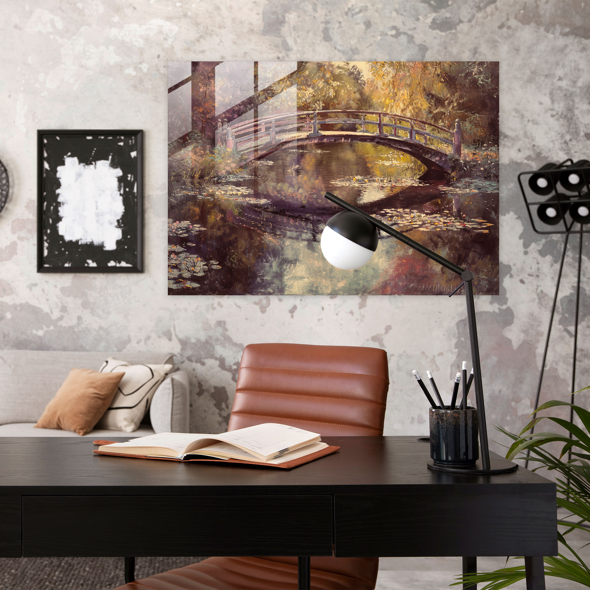 Claude Monet Glass Print - Elegant Bridge Reflections - Claude Monet, Glass Wall Art, Modern Art, Reflections