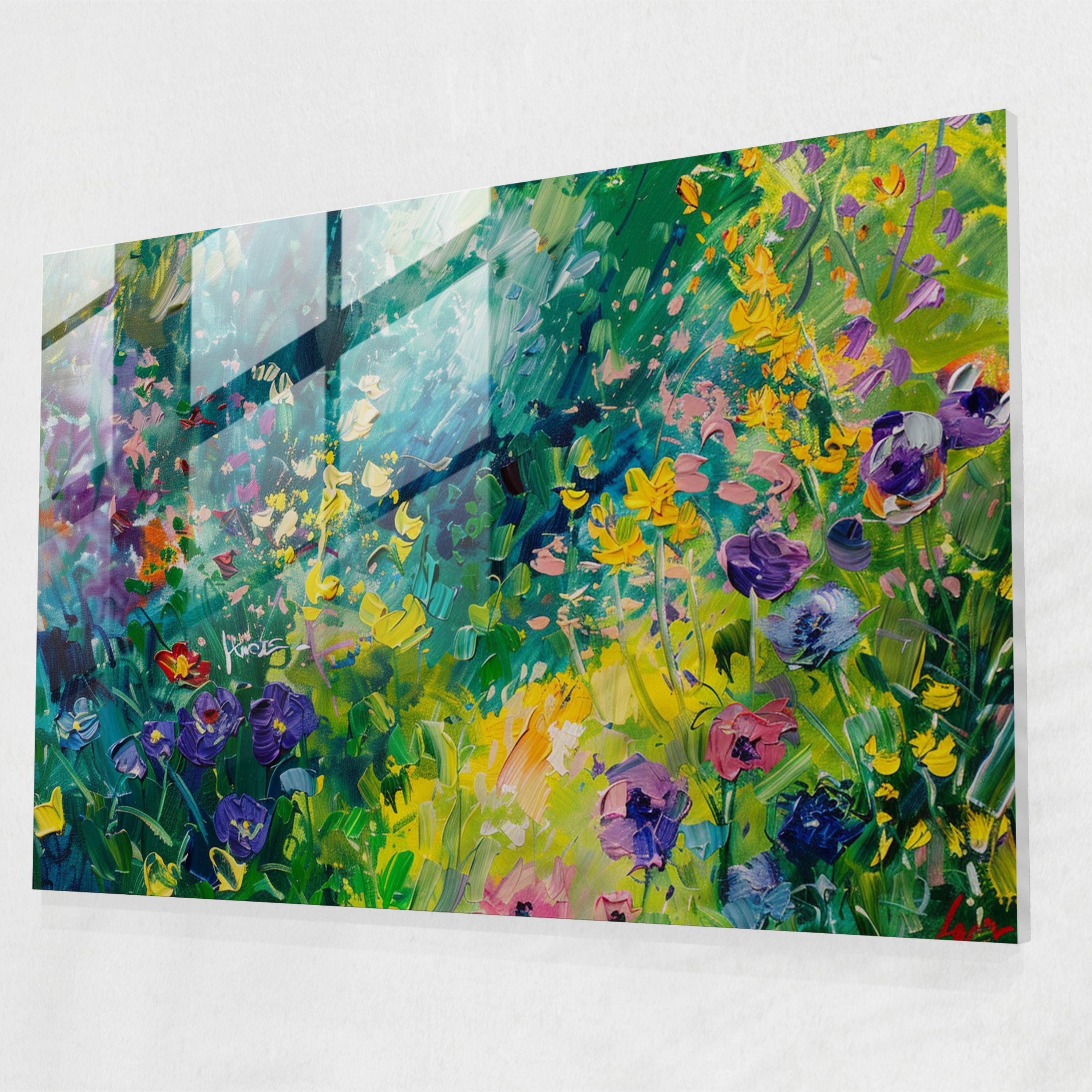 Claude Monet Glass Wall Art - Lush Meadow Blooms - Claude Monet, Wall Decoration, Modern Art, Vibrant