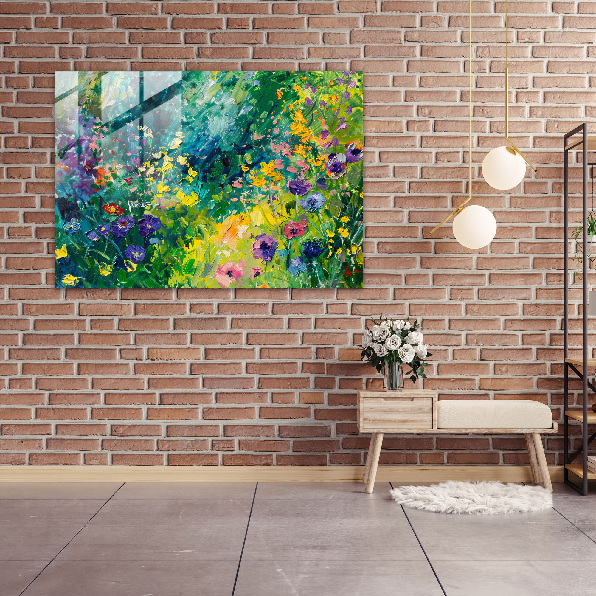 Claude Monet Glass Wall Art - Lush Meadow Blooms - Claude Monet, Wall Decoration, Modern Art, Vibrant