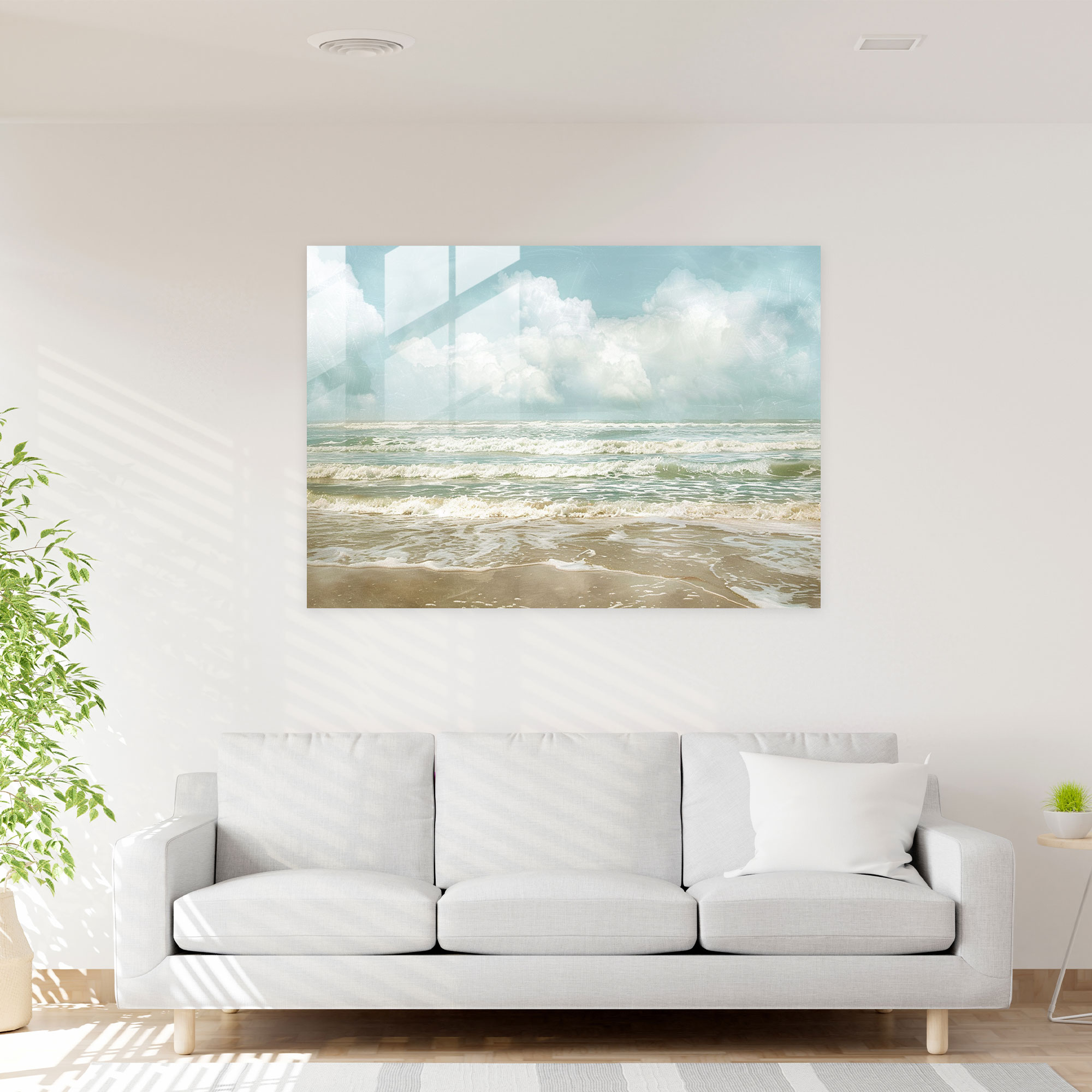 Claude Monet Glass Wall Art - Soothing Seaside Waves - Claude Monet, Glass Wall Art, Wall Decoration, Modern Art