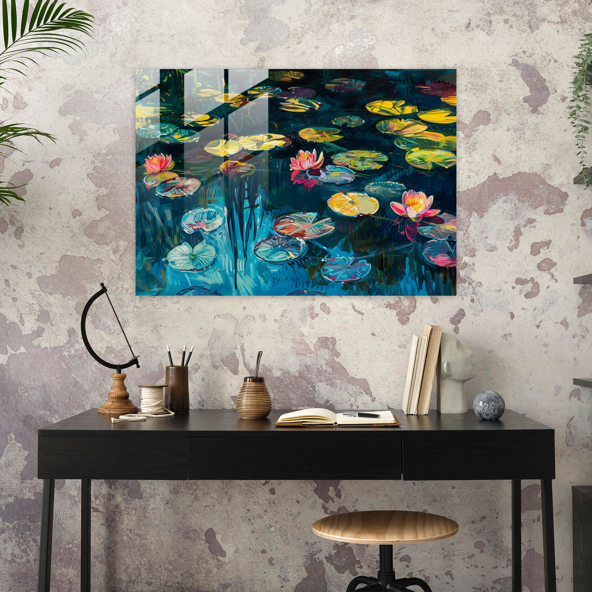 Claude Monet Water Lilies Glass Print - Claude Monet, Glass Print, Water Lilies, Claude Monet