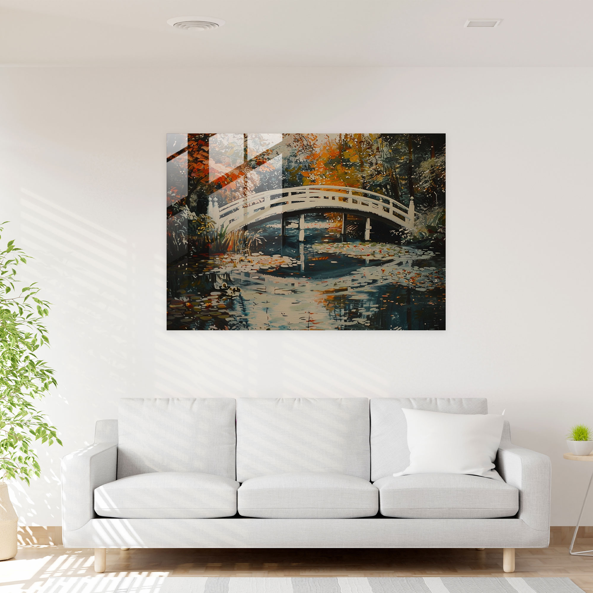 Claude Monet Japanese Bridge Glass Art - Claude Monet, Glass Art, Japanese Bridge, Home Decoration