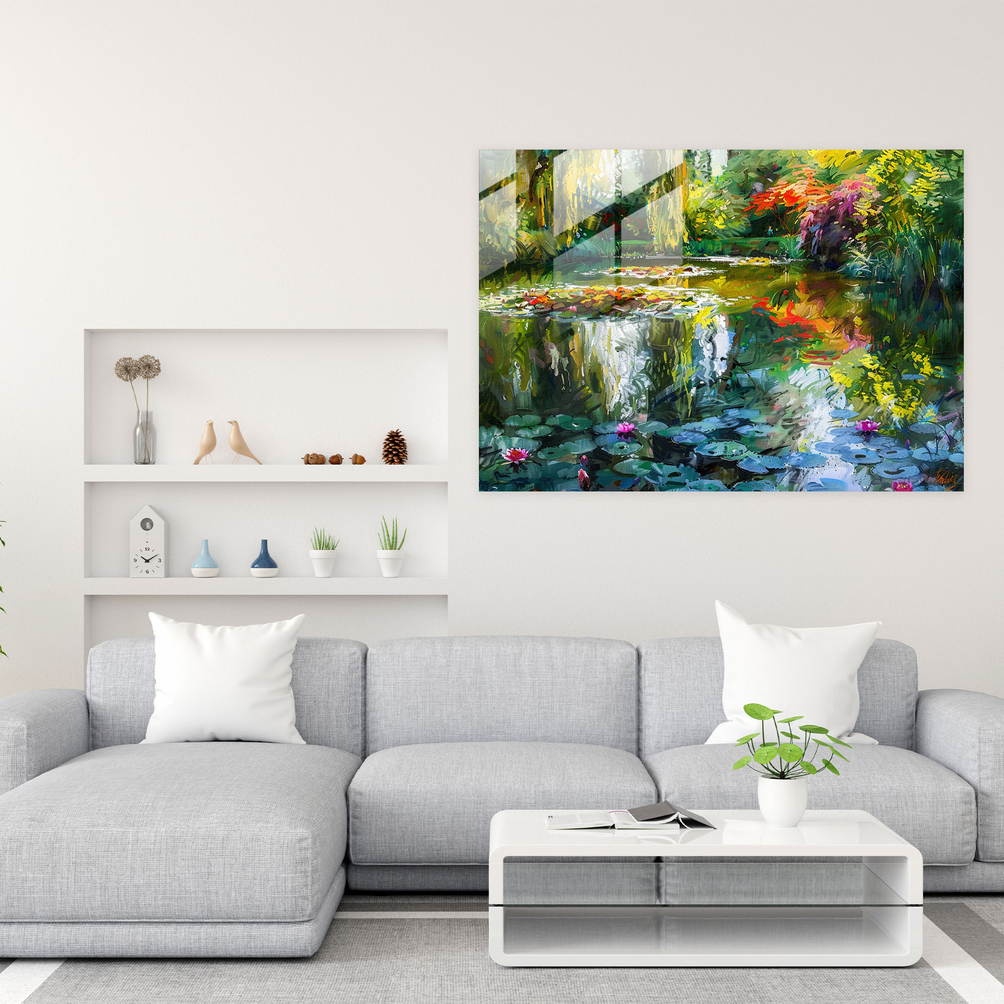 Claude Monet Water Garden Glass Wall Art - Claude Monet, Wall Decoration, Claude Monet, Water Garden