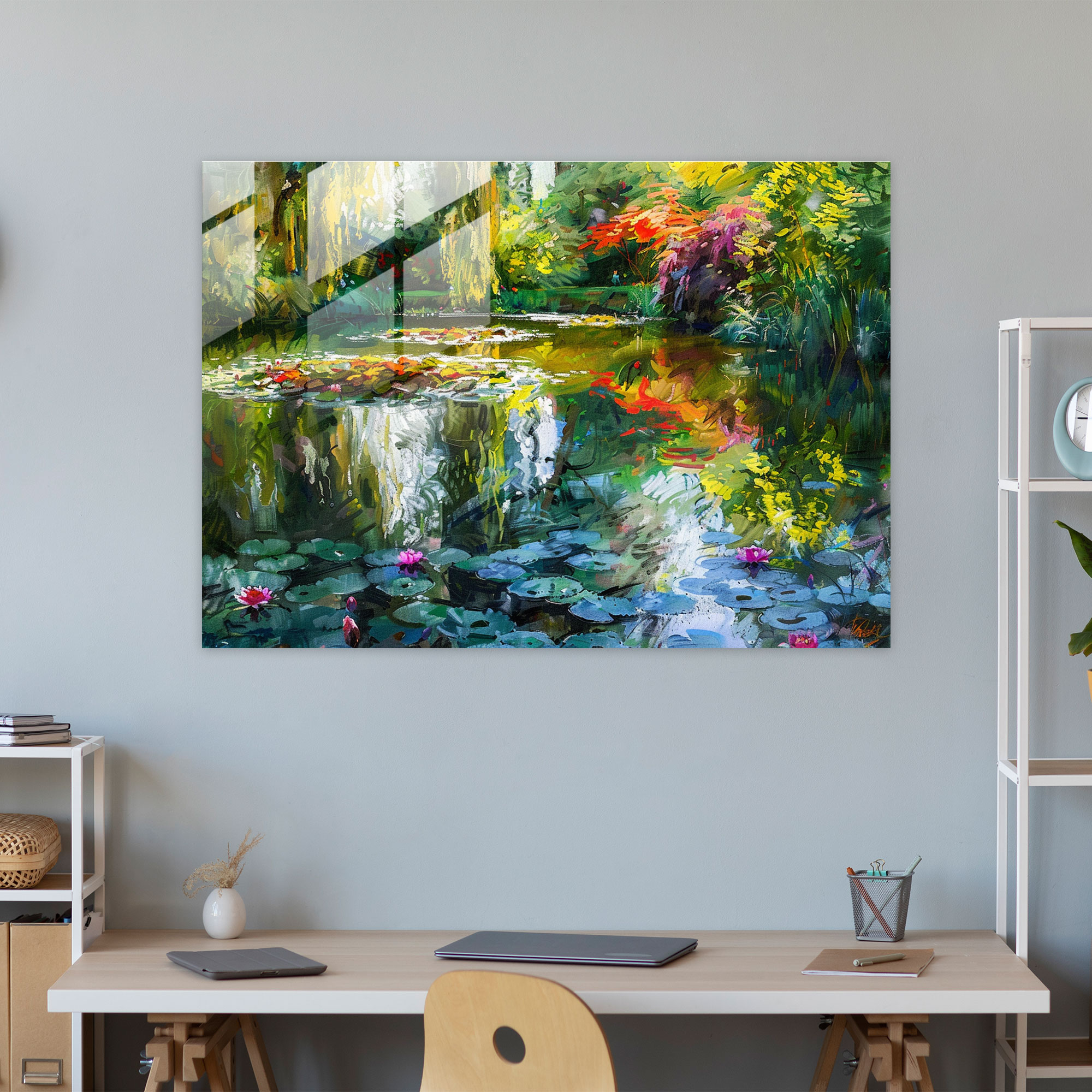 Claude Monet Water Garden Glass Wall Art - Claude Monet, Wall Decoration, Claude Monet, Water Garden
