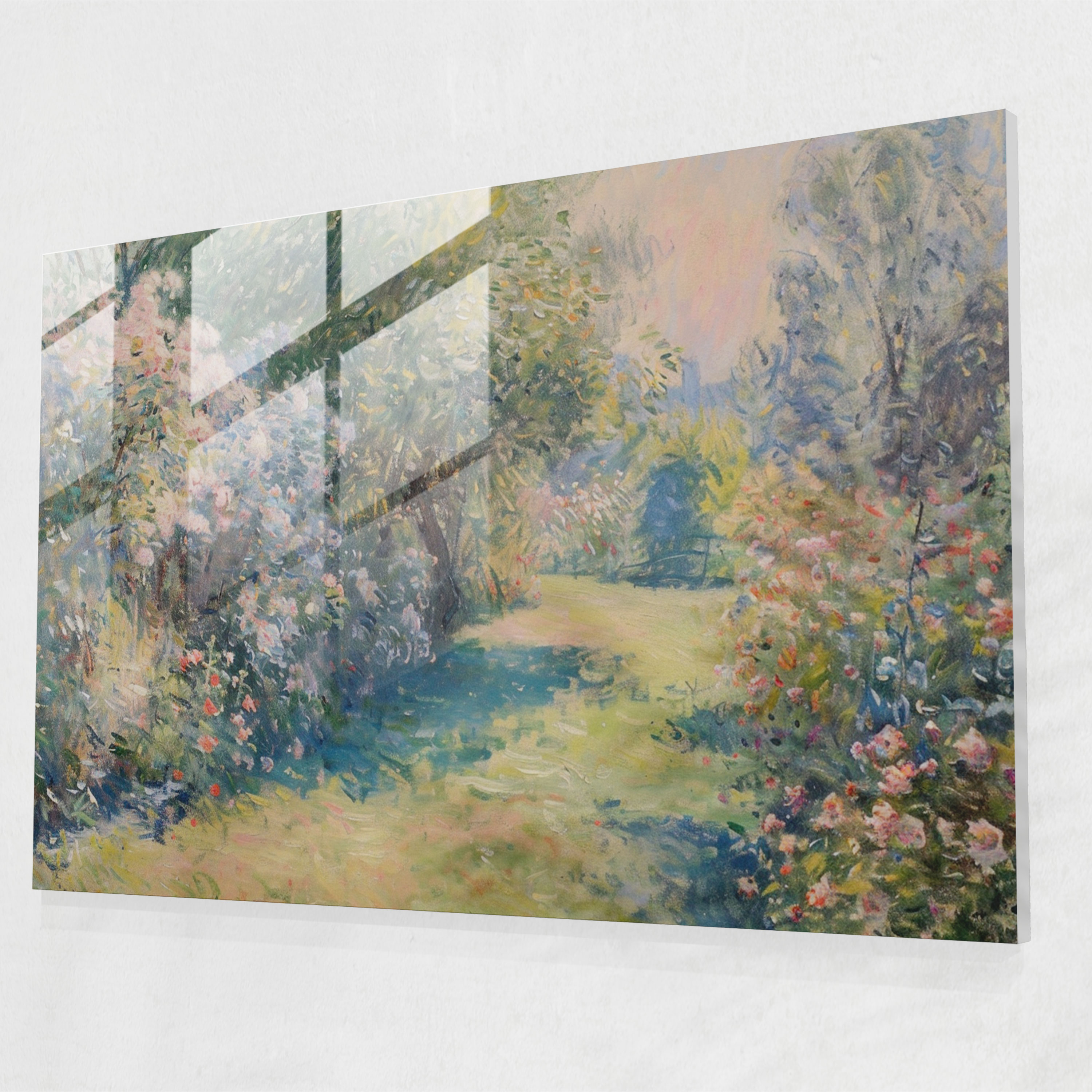 Claude Monet Pastel Garden Wall Decoration - Claude Monet, Glass Print, Glass Art, Wall Decoration