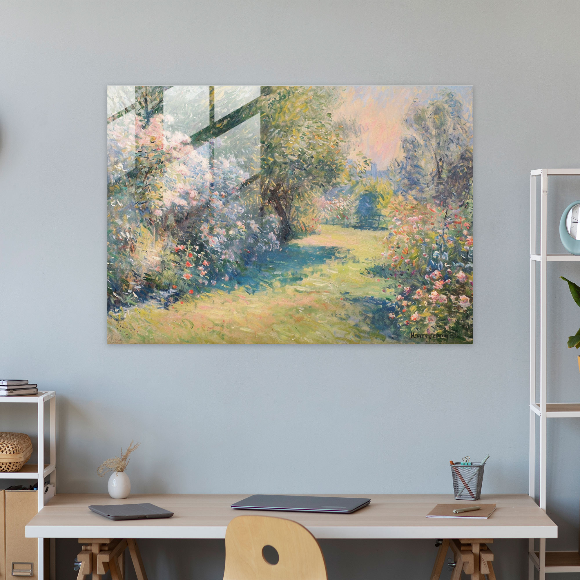 Claude Monet Pastel Garden Wall Decoration - Claude Monet, Glass Print, Glass Art, Wall Decoration