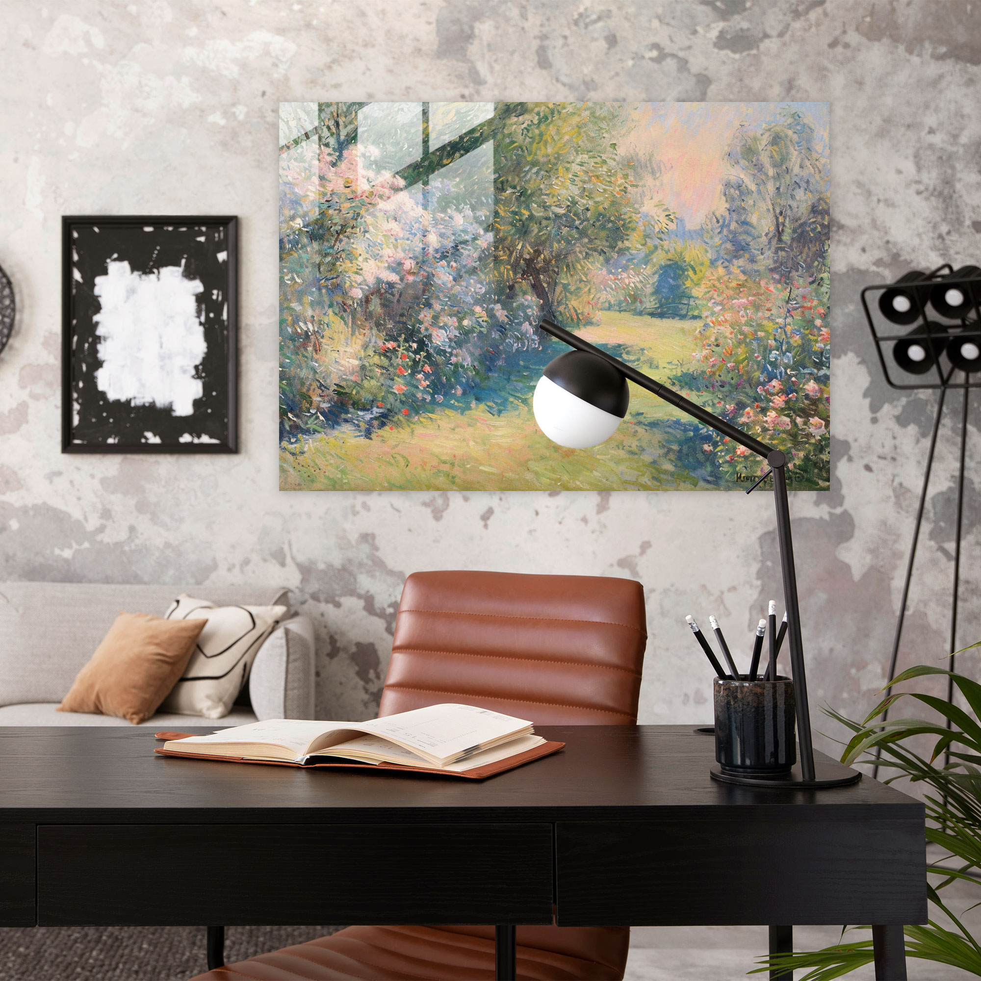 Claude Monet Pastel Garden Wall Decoration - Claude Monet, Glass Print, Glass Art, Wall Decoration