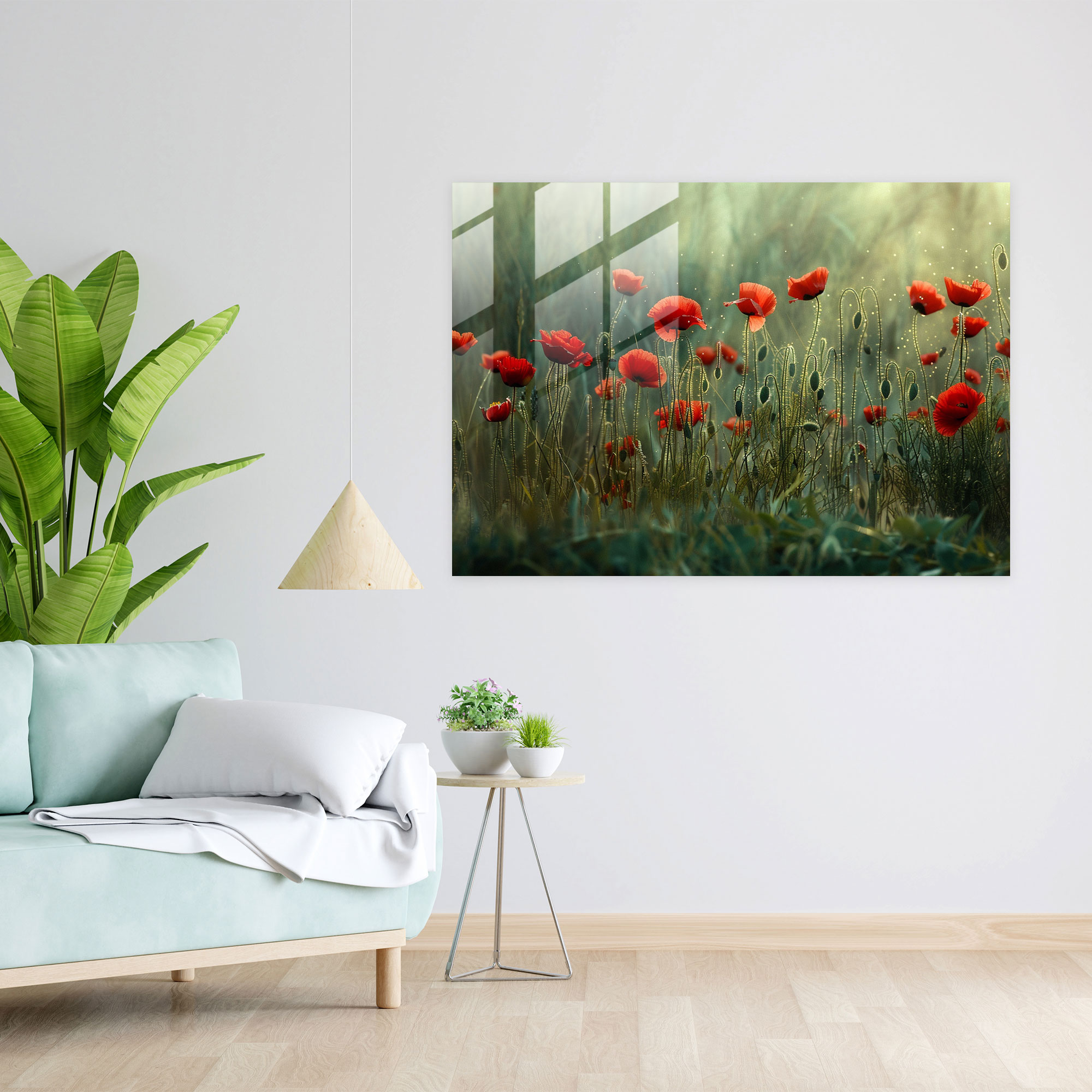 Claude Monet Glass Wall Art - Field Of Poppies - Claude Monet, Wall Decoration, Glass Wall Art, Home Decoration