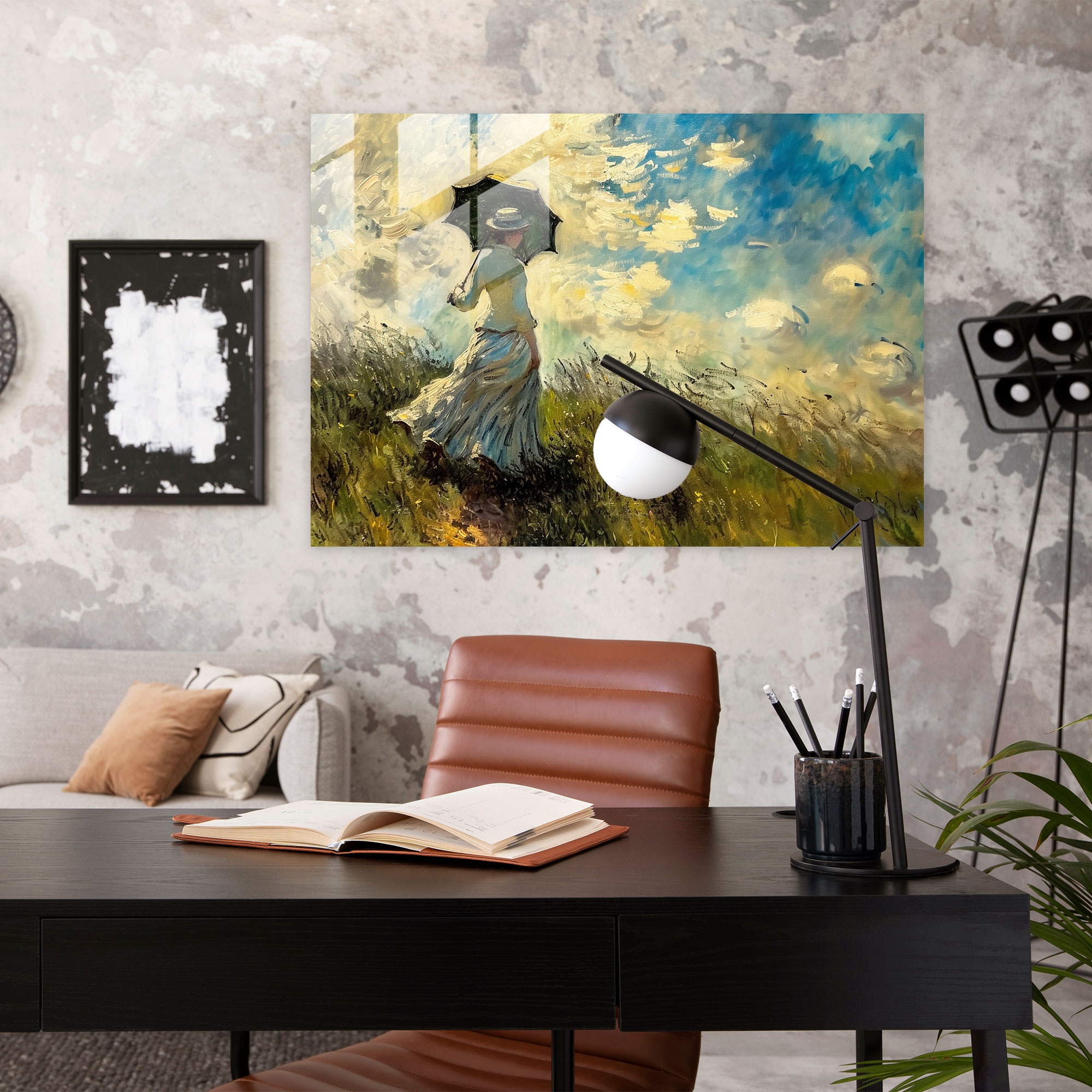 Claude Monet Wall Decoration - Woman With A Parasol - Claude Monet, Modern Art, Glass Print, Home Decoration