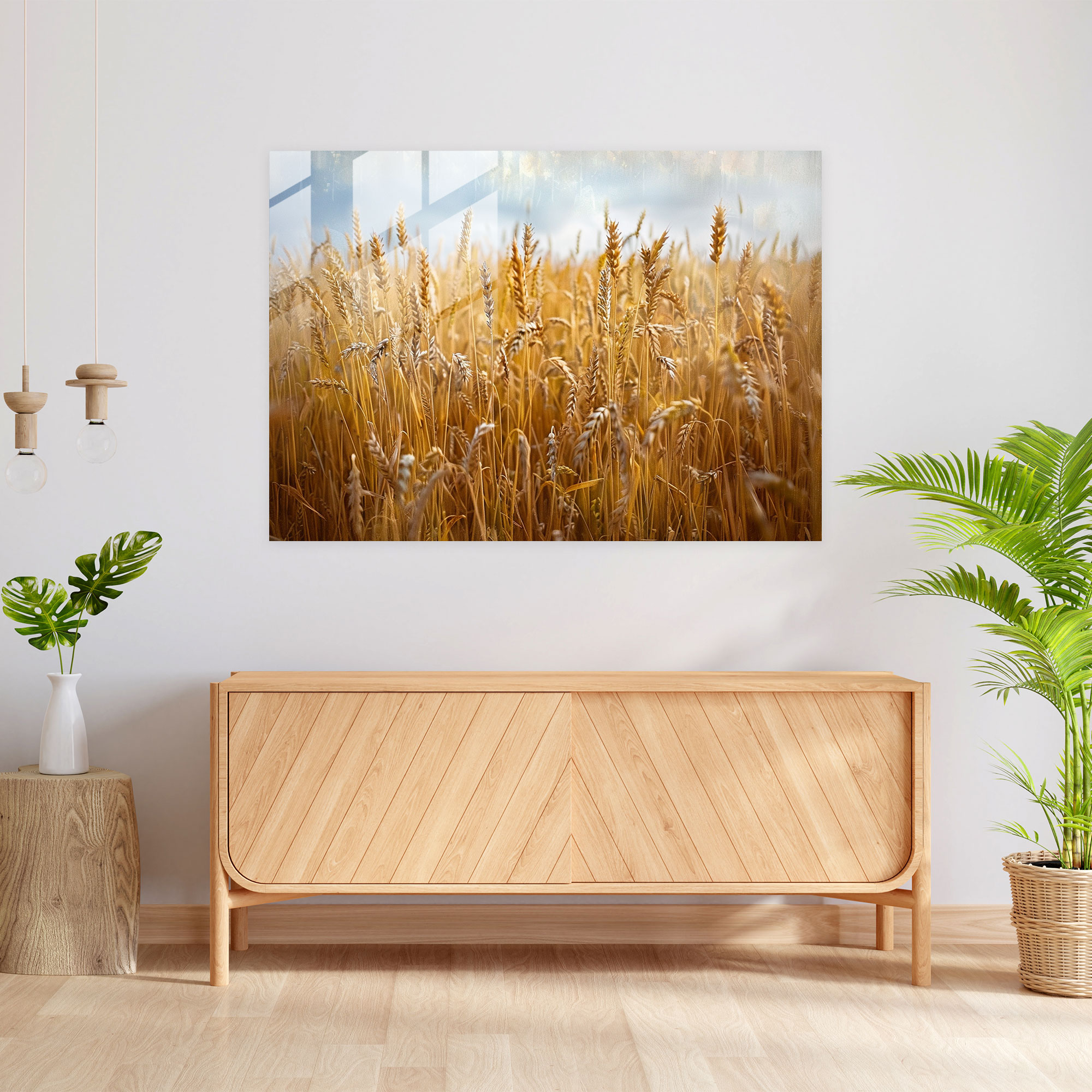 Claude Monet Glass Art - Field Of Wheat - Claude Monet, Home Decoration, Glass Art, Wall Decoration