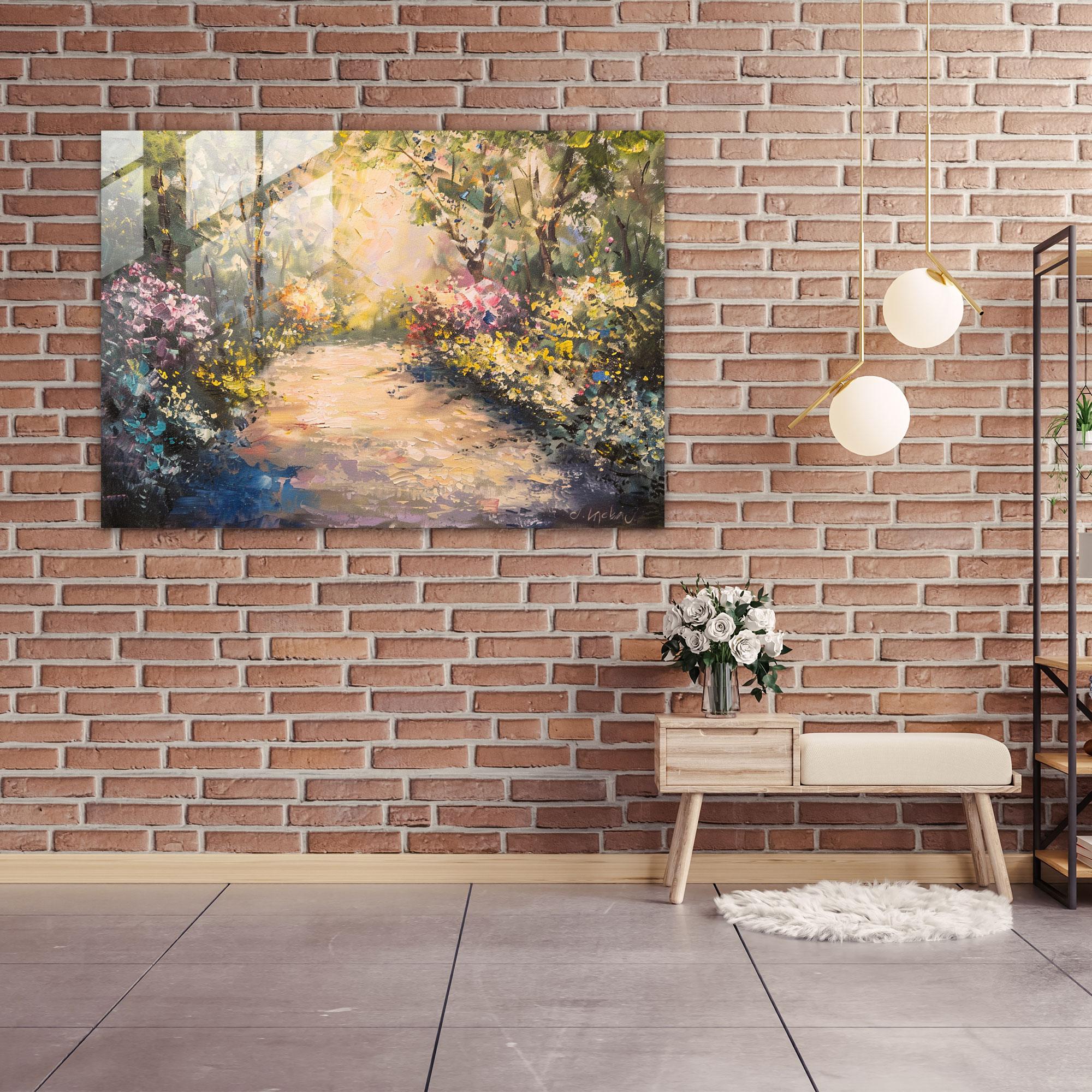 Serene Garden Claude Monet Glass Wall Art - Claude Monet, Modern Art, Home Decoration, Glass Wall Art