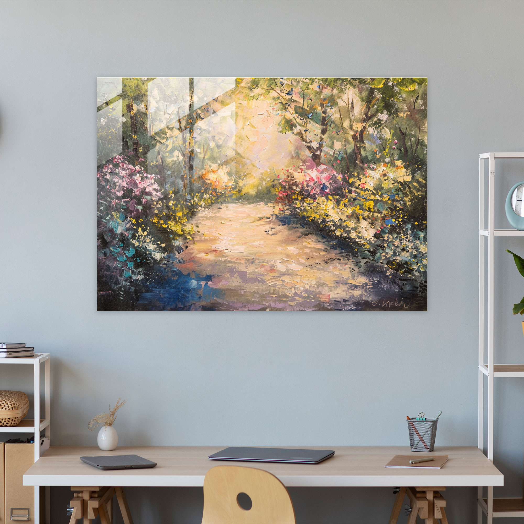 Serene Garden Claude Monet Glass Wall Art - Claude Monet, Modern Art, Home Decoration, Glass Wall Art