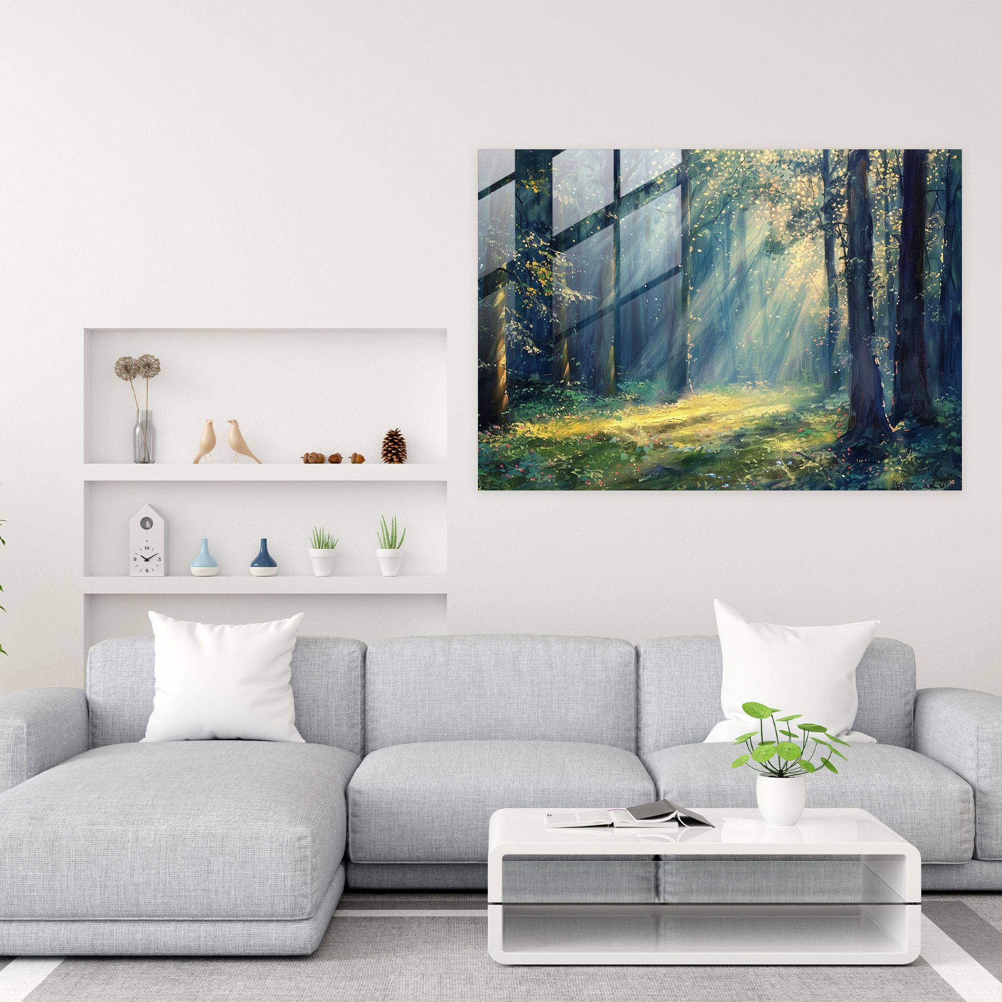 Sunlit Forest Glass Print - Claude Monet, Wall Decoration, Claude Monet, Modern Art