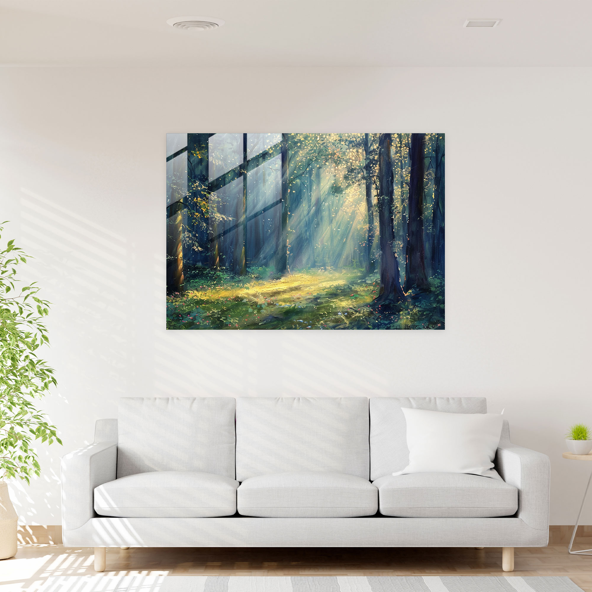 Sunlit Forest Glass Print - Claude Monet, Wall Decoration, Claude Monet, Modern Art