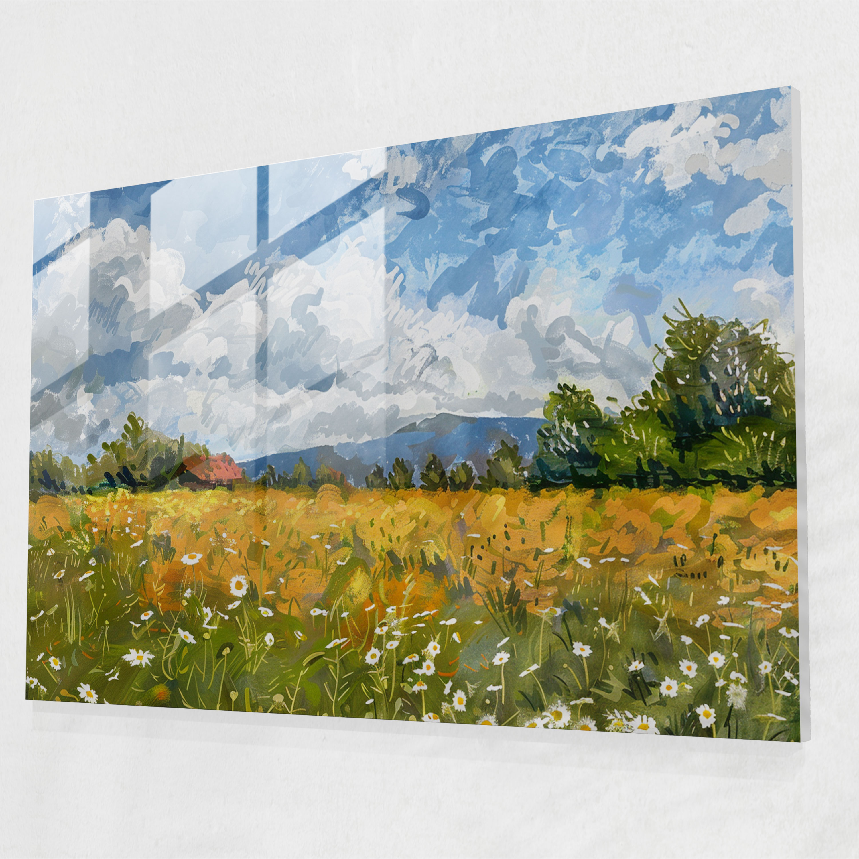 Blooming Fields Glass Wall Art - Claude Monet, Glass Wall Art, Home Decoration, Modern Art