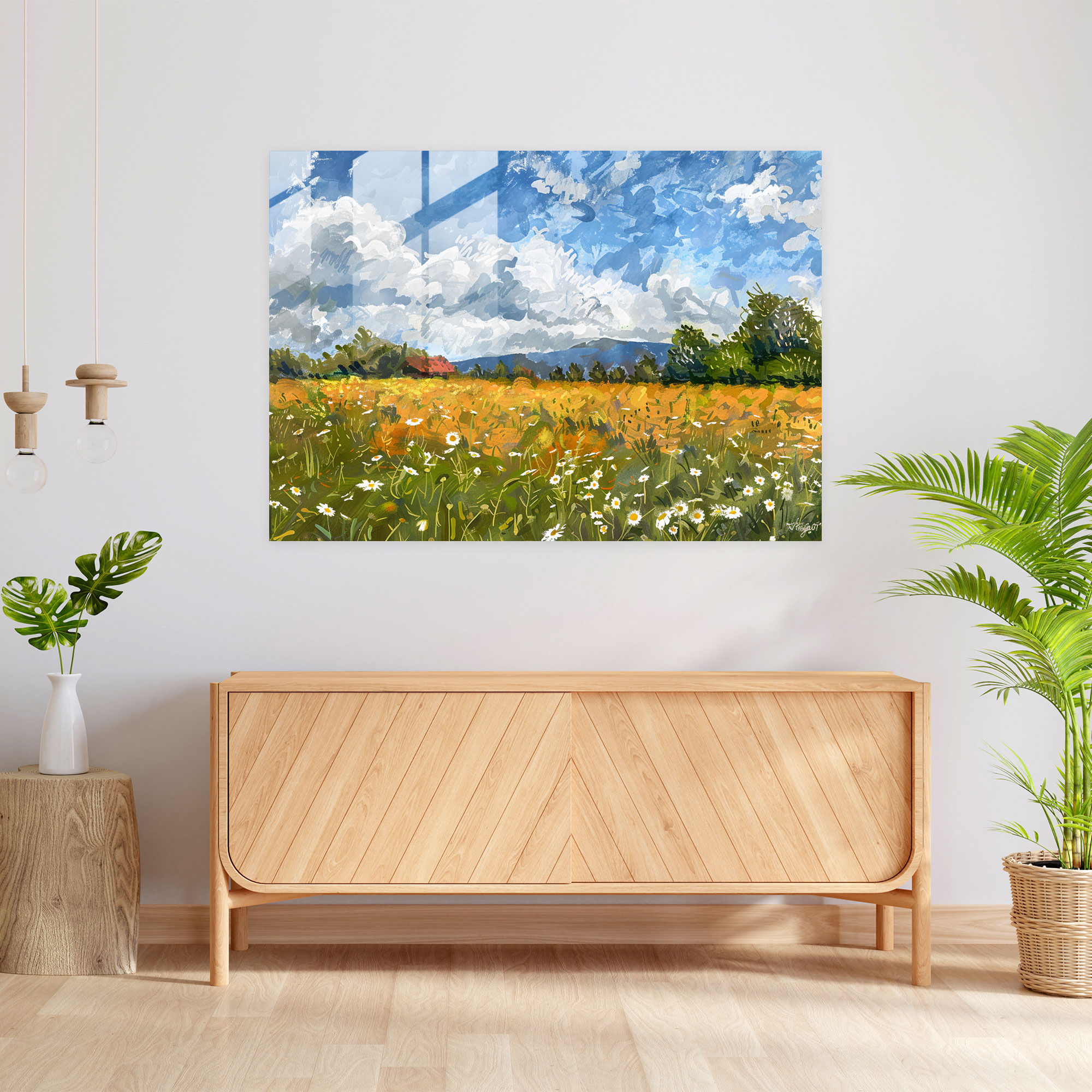 Blooming Fields Glass Wall Art - Claude Monet, Glass Wall Art, Home Decoration, Modern Art