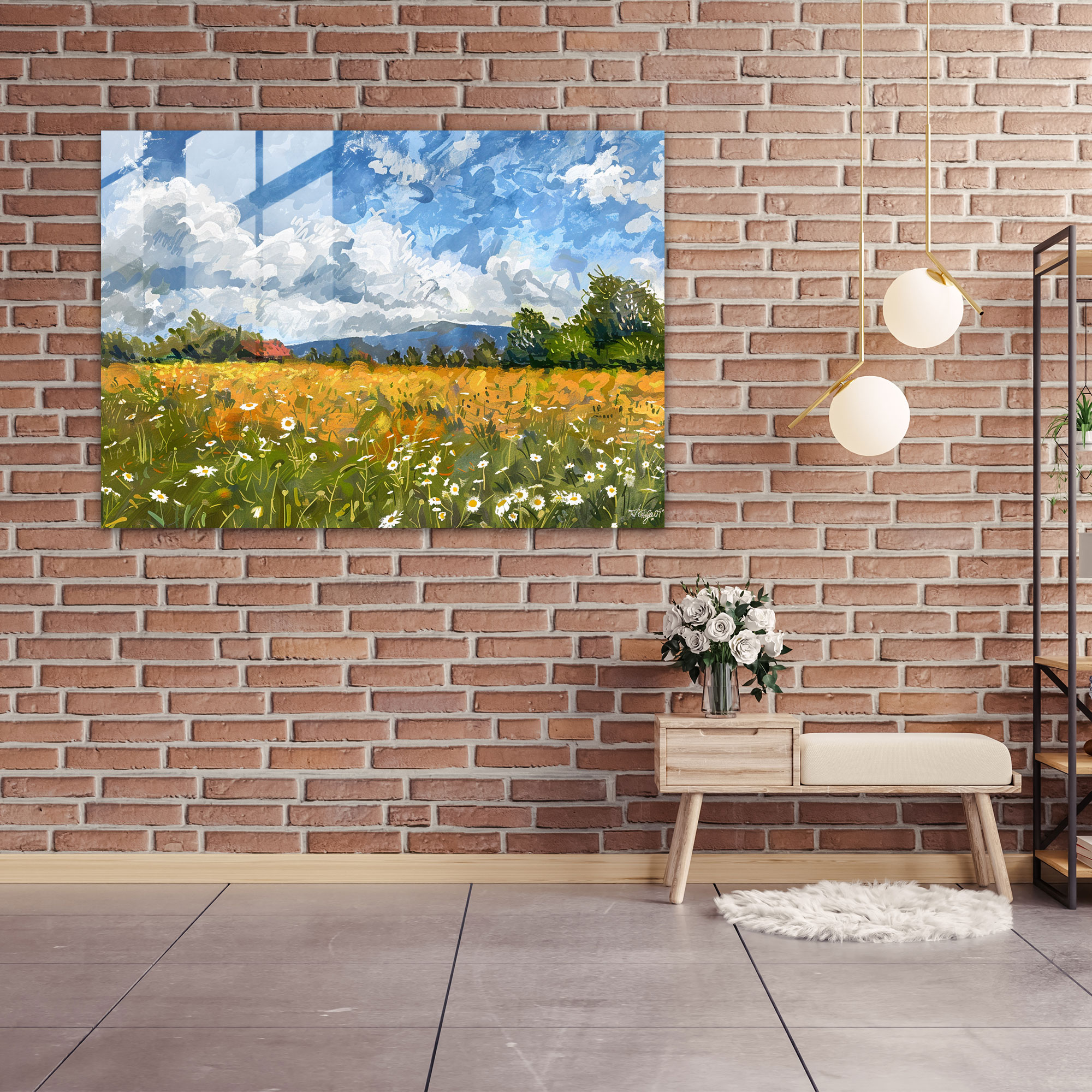 Blooming Fields Glass Wall Art - Claude Monet, Glass Wall Art, Home Decoration, Modern Art