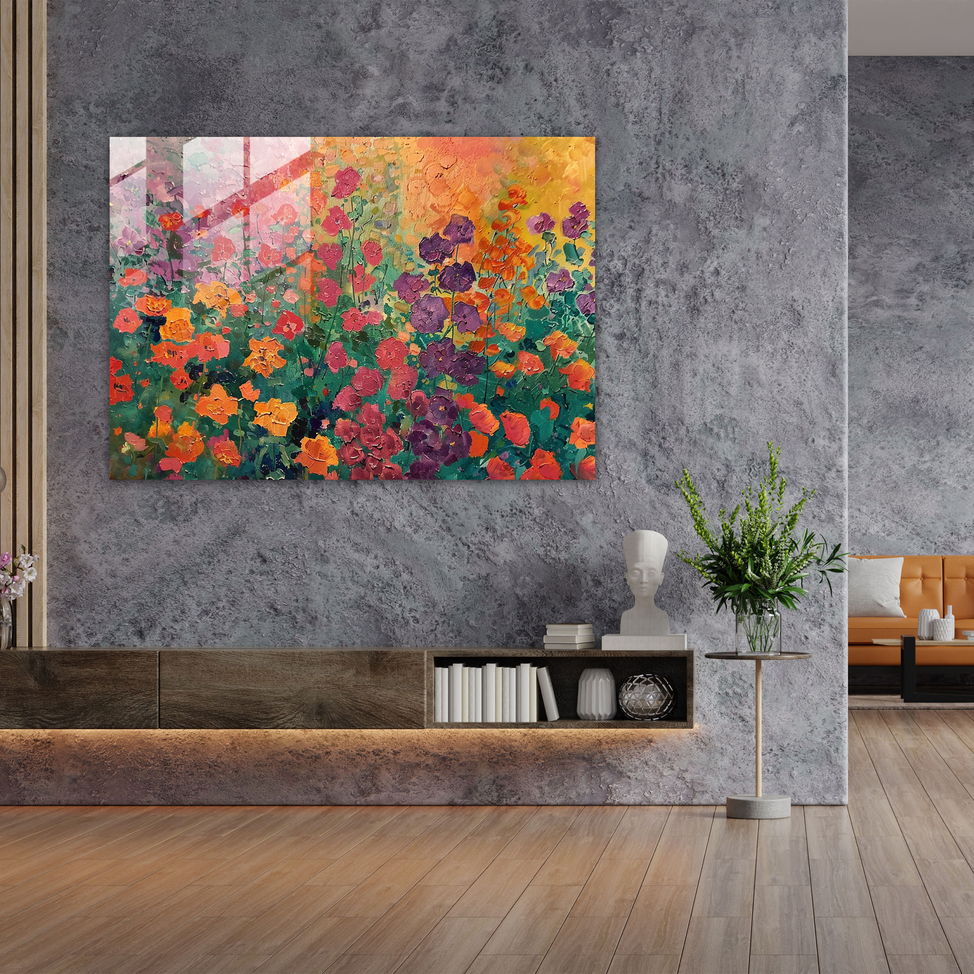 Vibrant Garden Glass Wall Art - Claude Monet, Wall Decoration, Modern Art, Glass Art