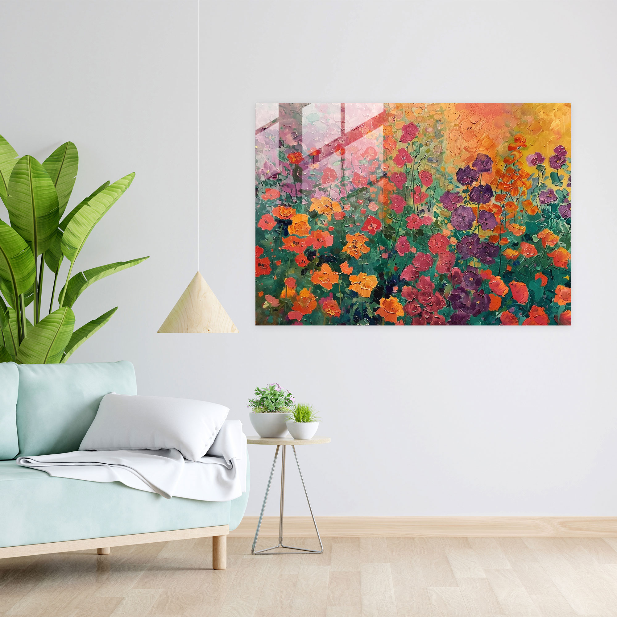 Vibrant Garden Glass Wall Art - Claude Monet, Wall Decoration, Modern Art, Glass Art